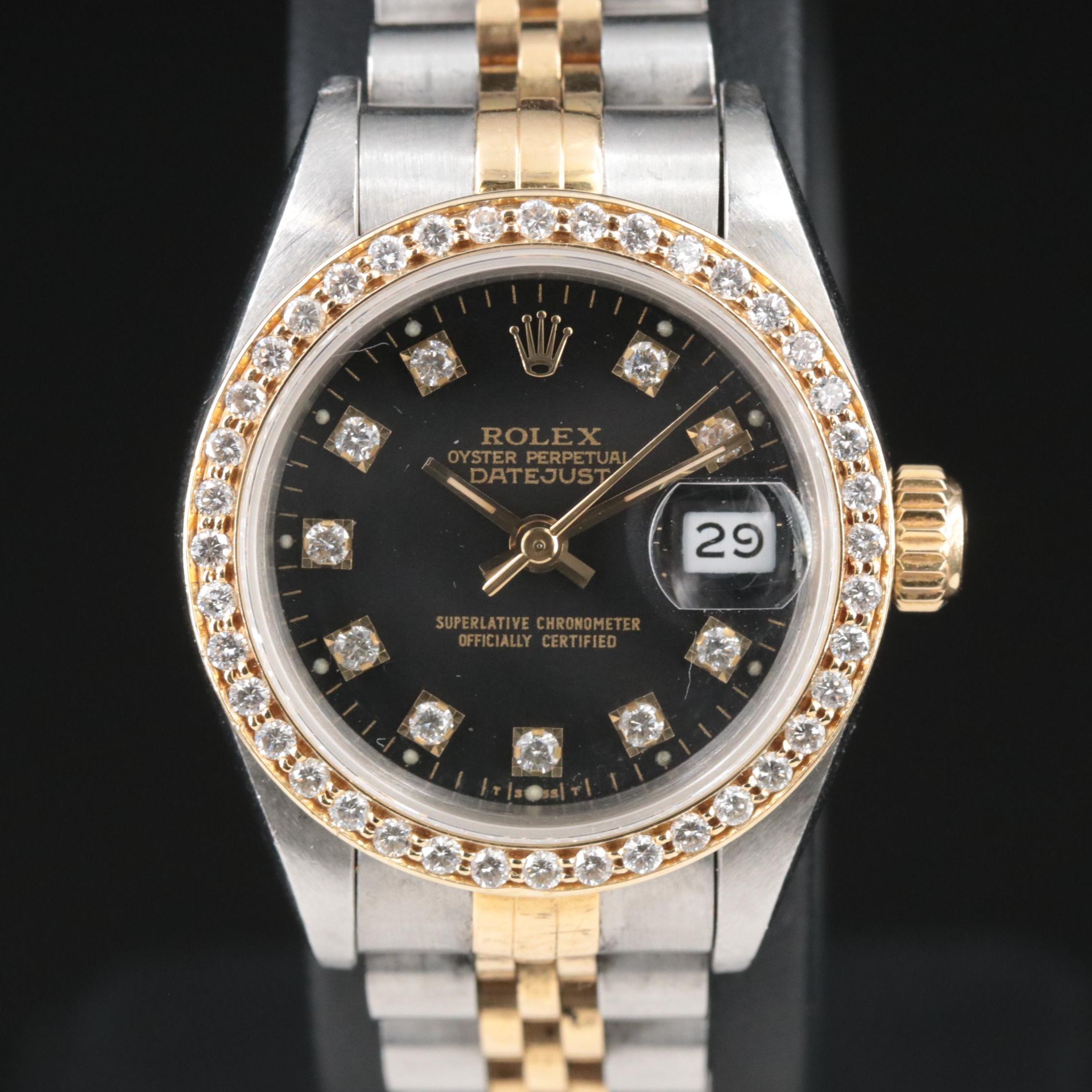 1991 Rolex Custom Diamond Dial and Bezel Datejust Watch