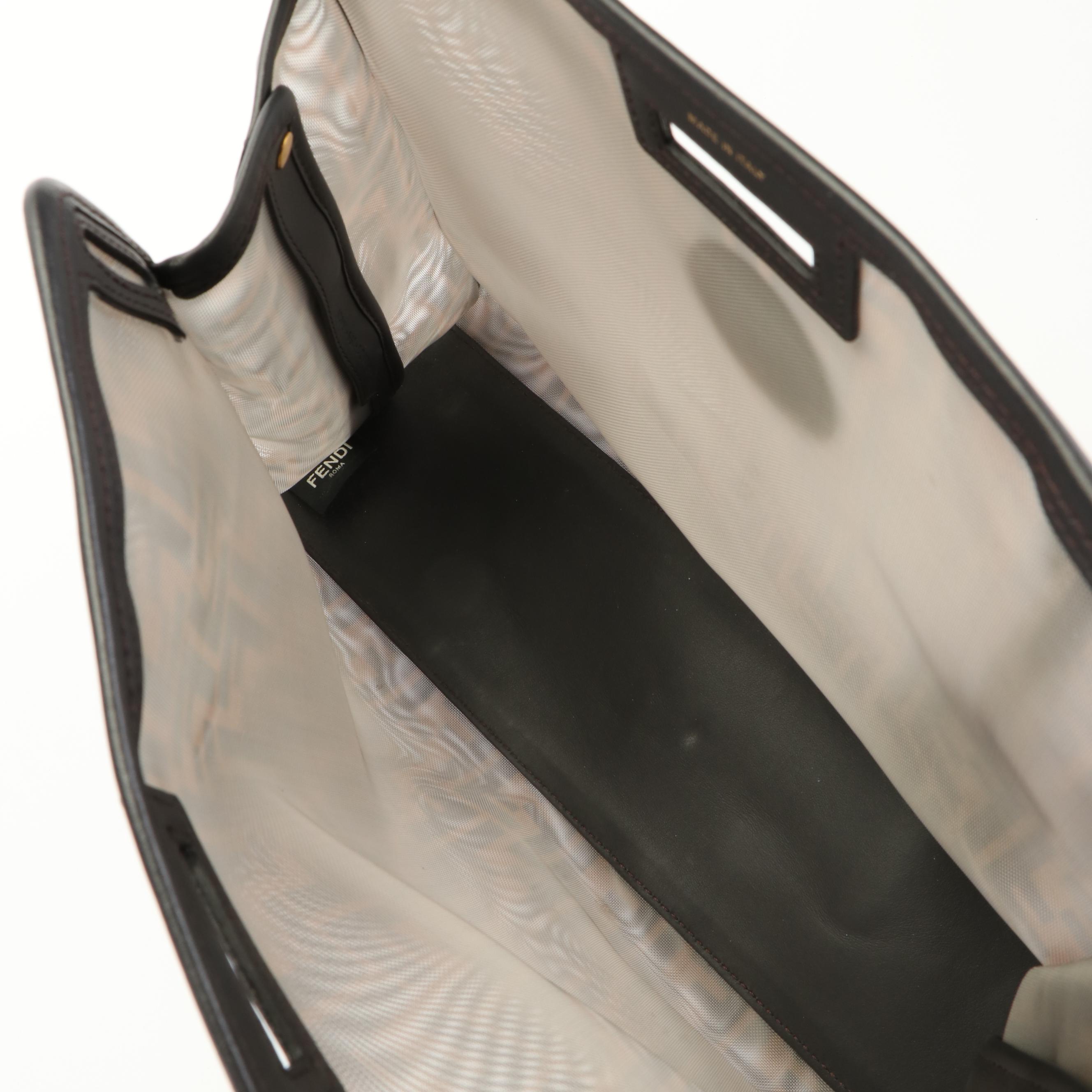 Fendi Peekaboo Defender Bag Cover in Zucca Mesh and Leather