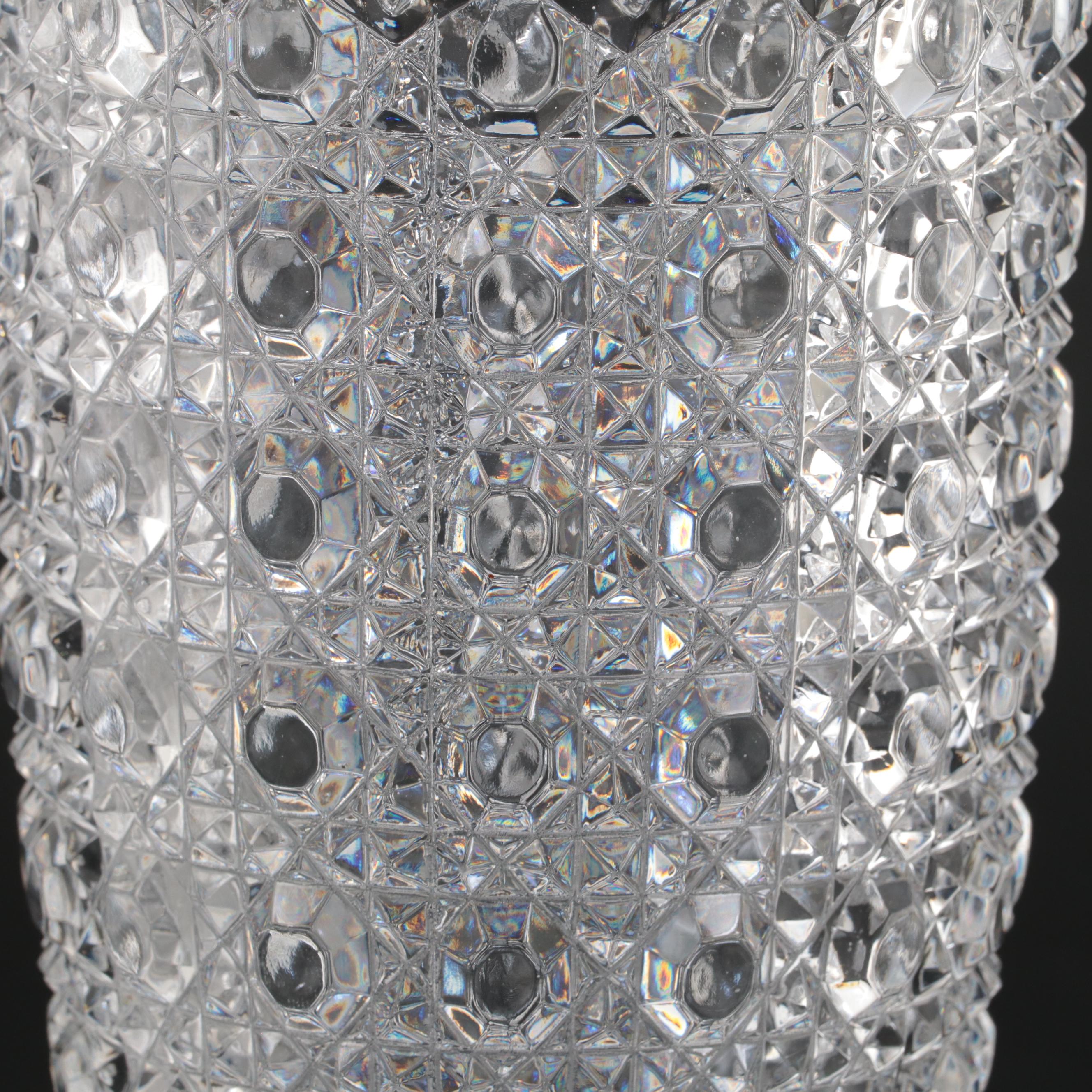 Godinger "Cecilia Collection" Glass Platter with Crystal and Glass Vases