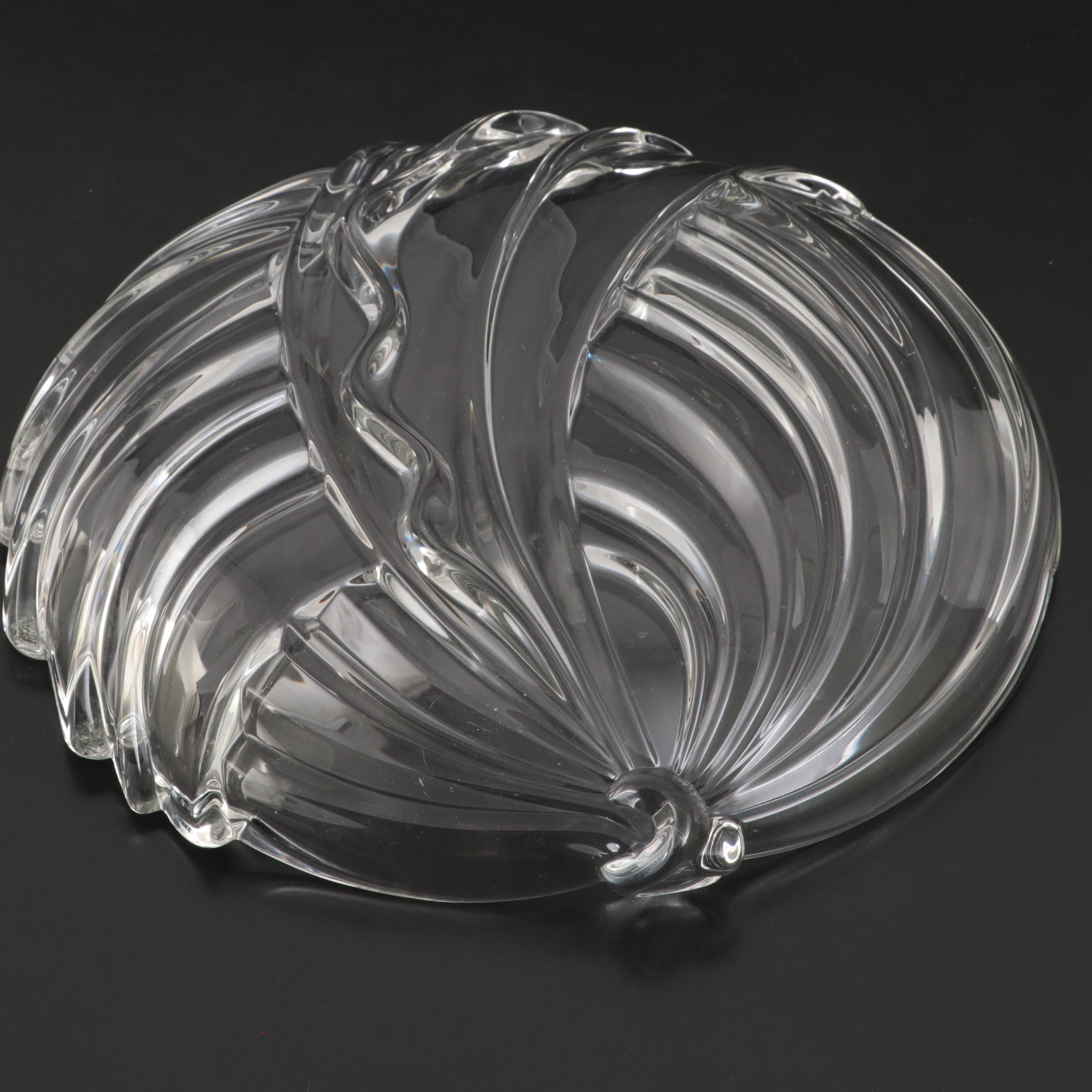 Godinger "Cecilia Collection" Glass Platter with Crystal and Glass Vases