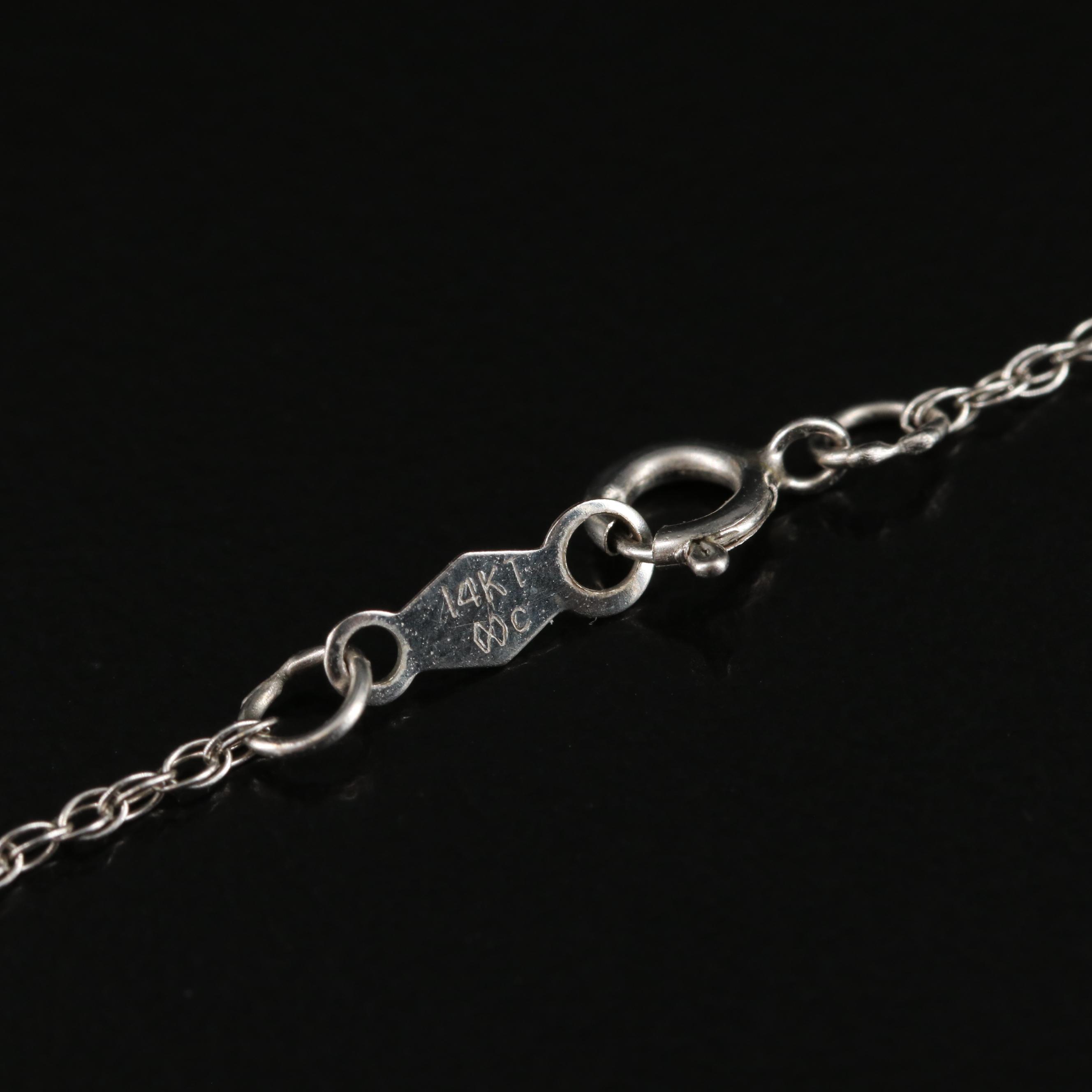 14K 0.11 CTW Diamond "C" Pendant Necklace