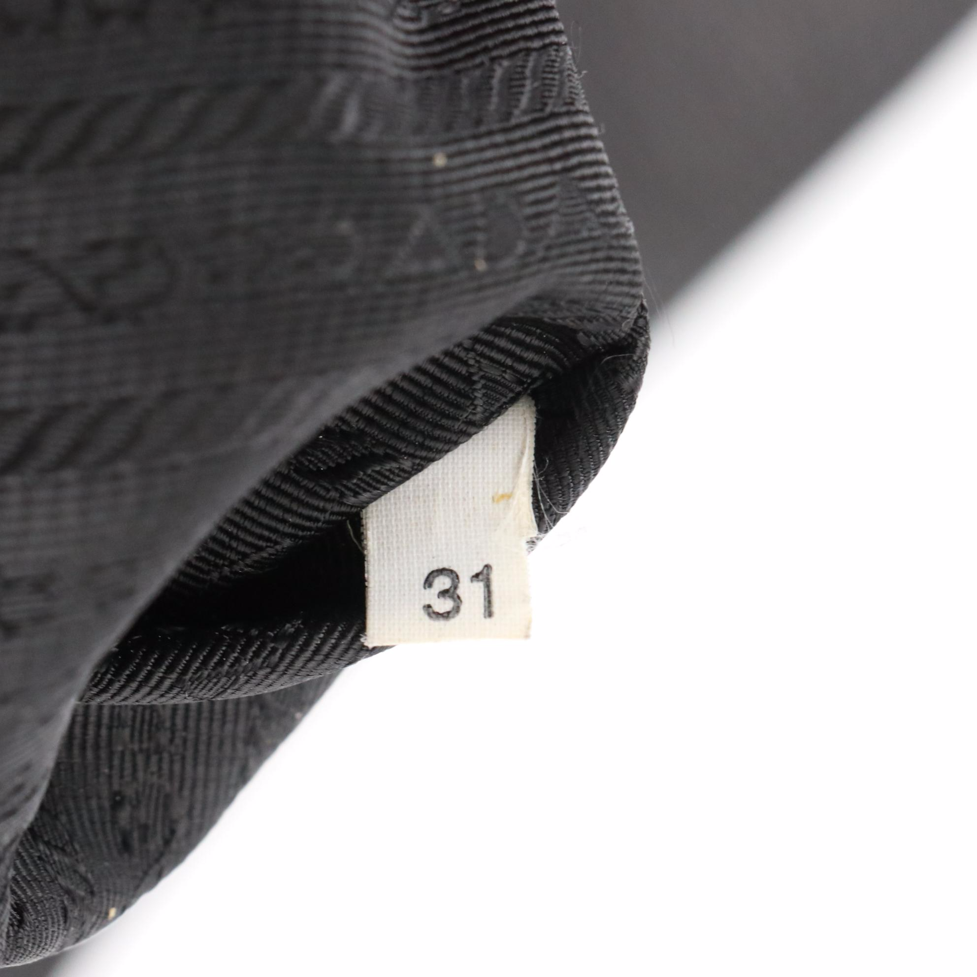 Prada Messenger Crossbody Bag in Black Grained Leather