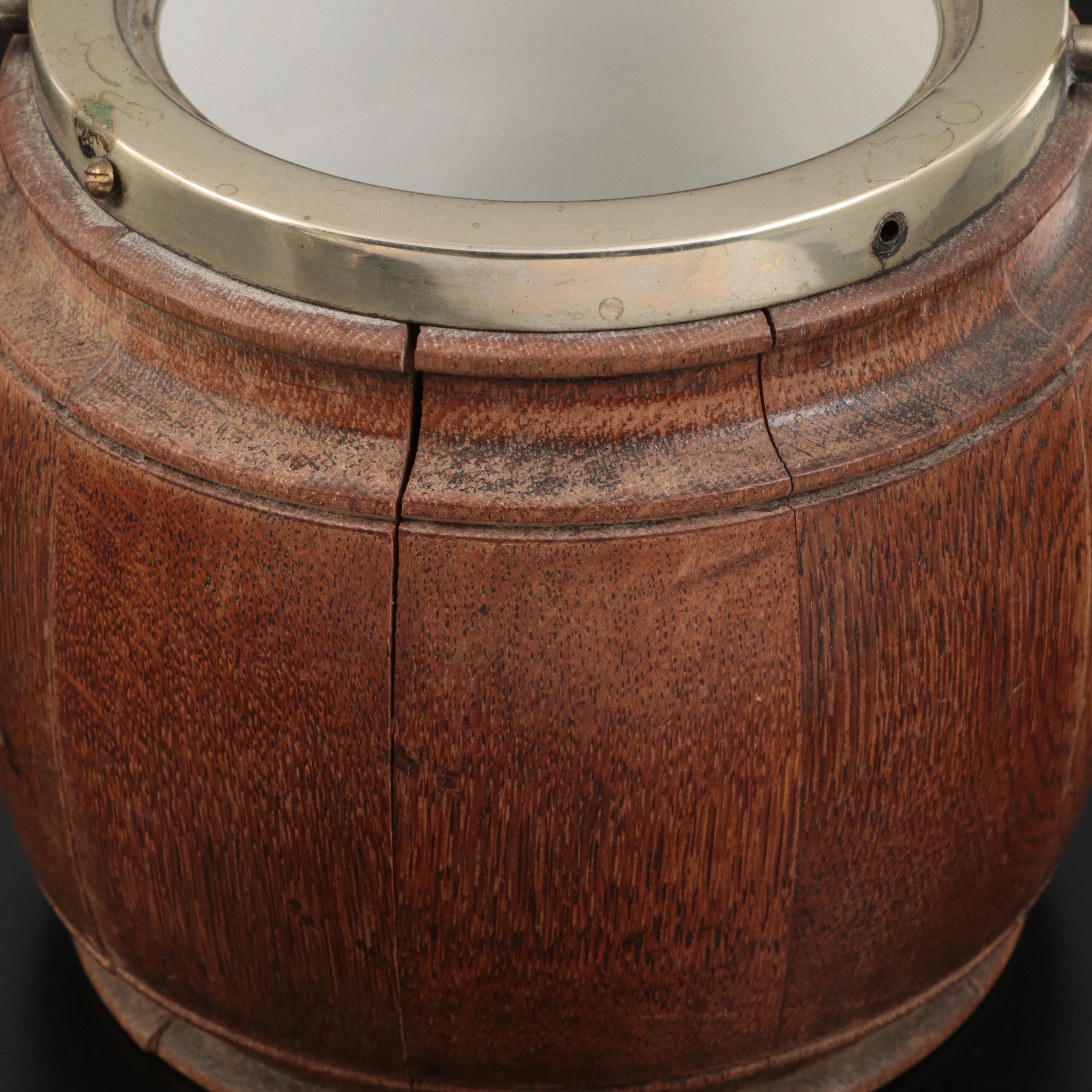 Hand-Painted Glass Biscuit Barrel with Other Biscuit Barrels