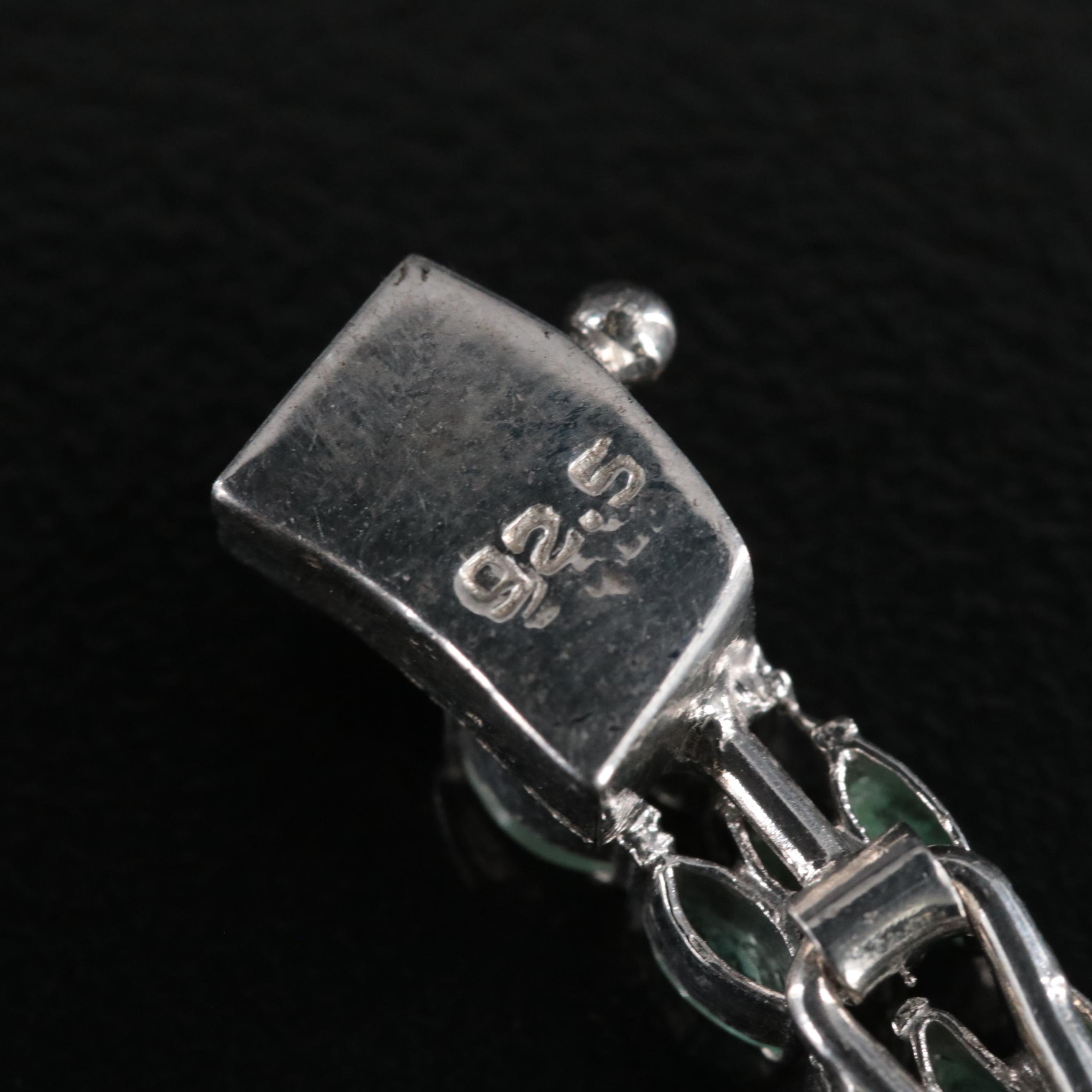 Sterling Star Sapphire and Emerald Necklace