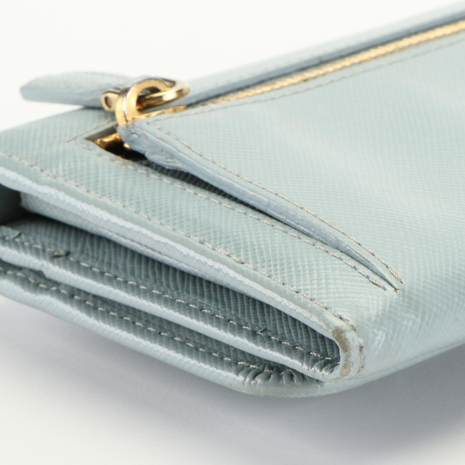 Prada Bow Accented Saffiano Leather Continental Wallet