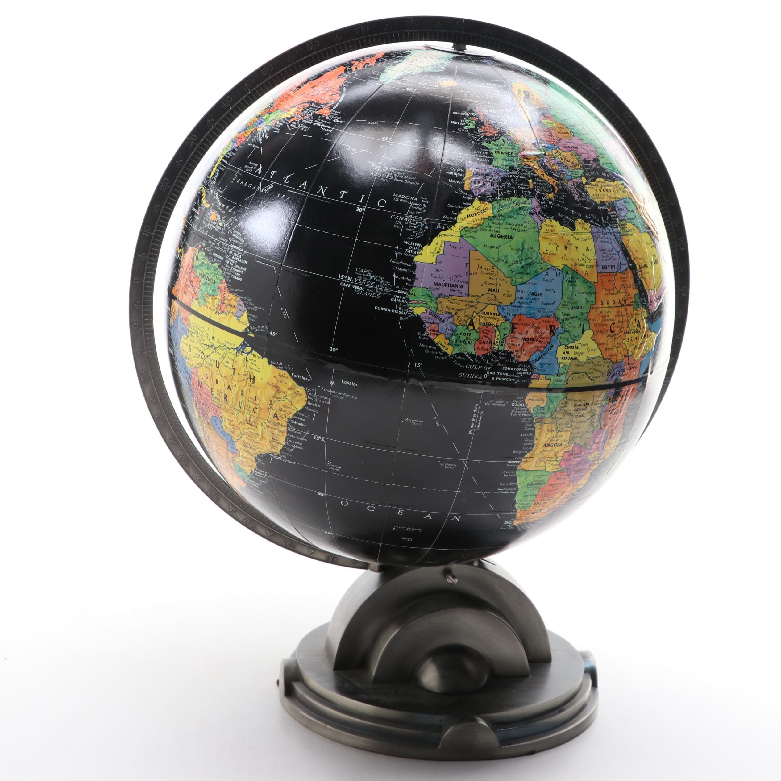 Replogle Starlight Globe on Art Deco Style Metal Base