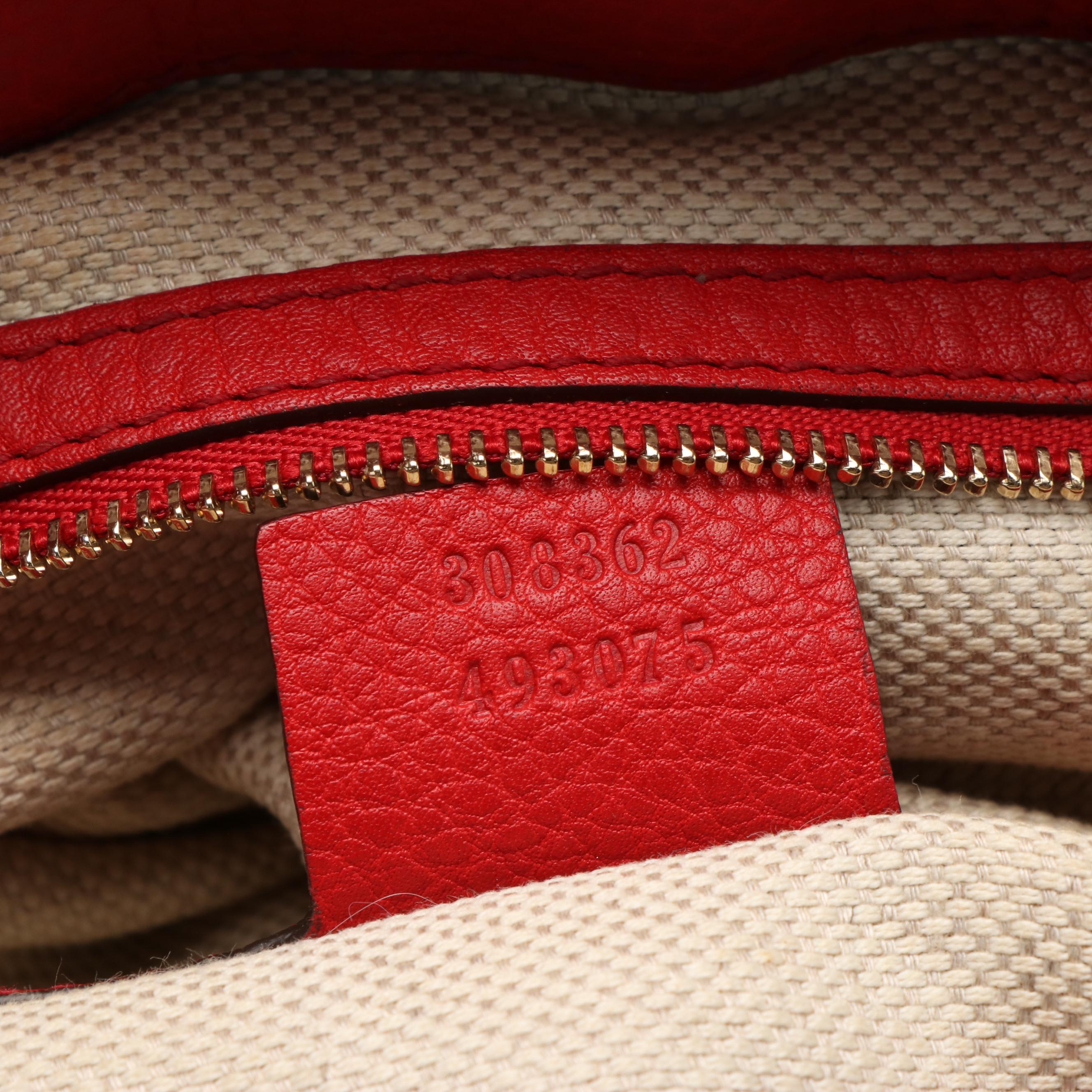 Gucci Soho Hobo Crossbody Tote in Red Leather
