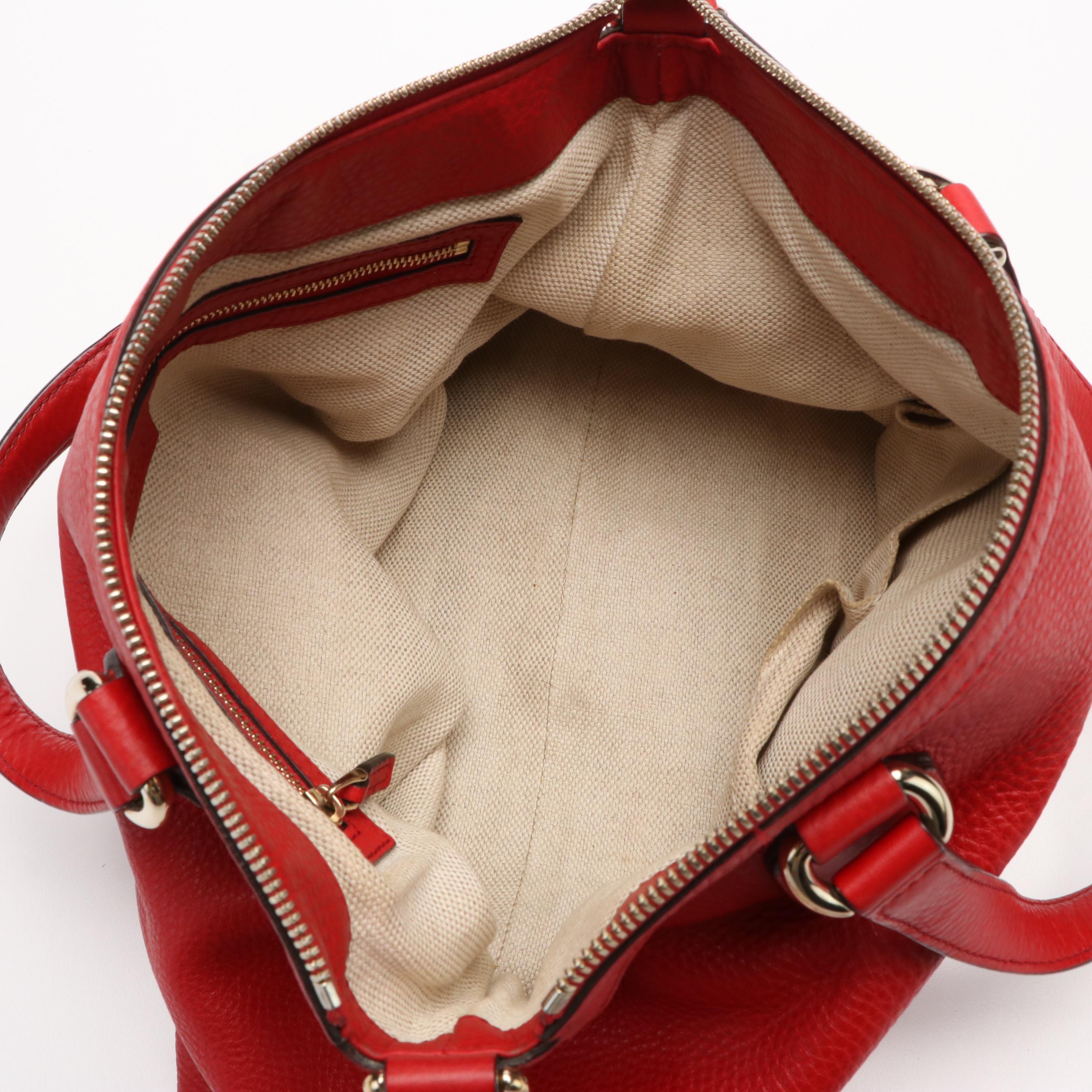 Gucci Soho Hobo Crossbody Tote in Red Leather