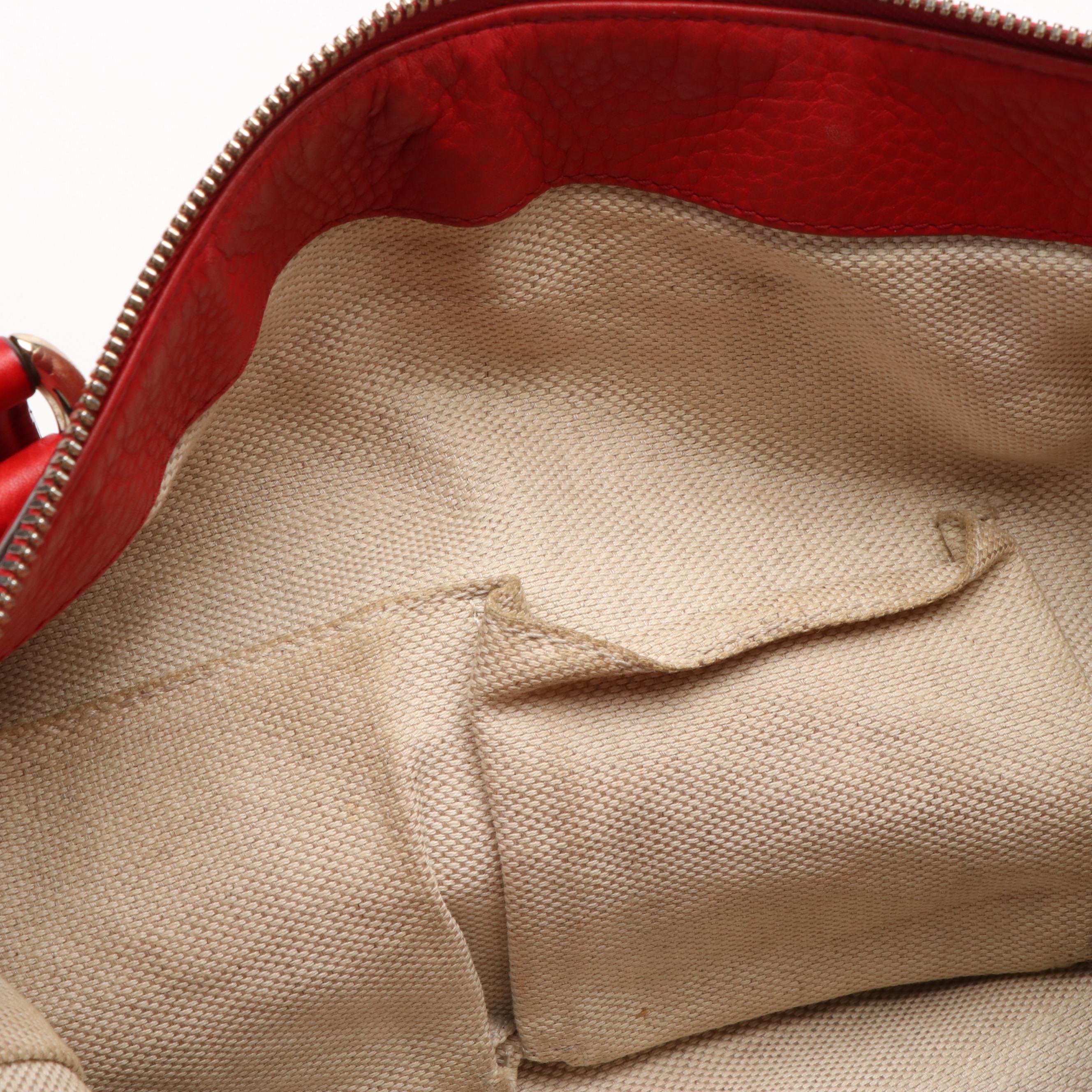 Gucci Soho Hobo Crossbody Tote in Red Leather