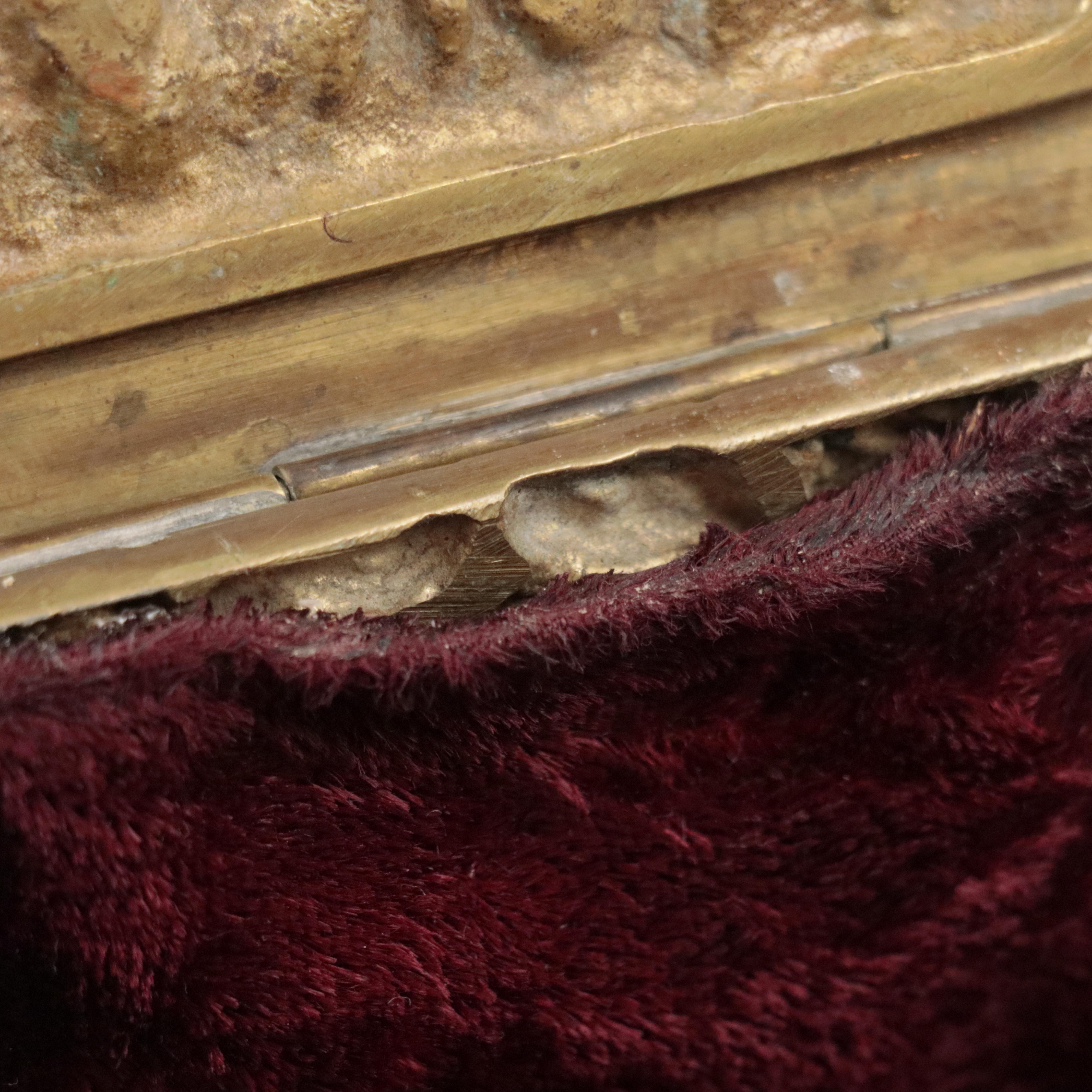 Embossed Brass Casket Box