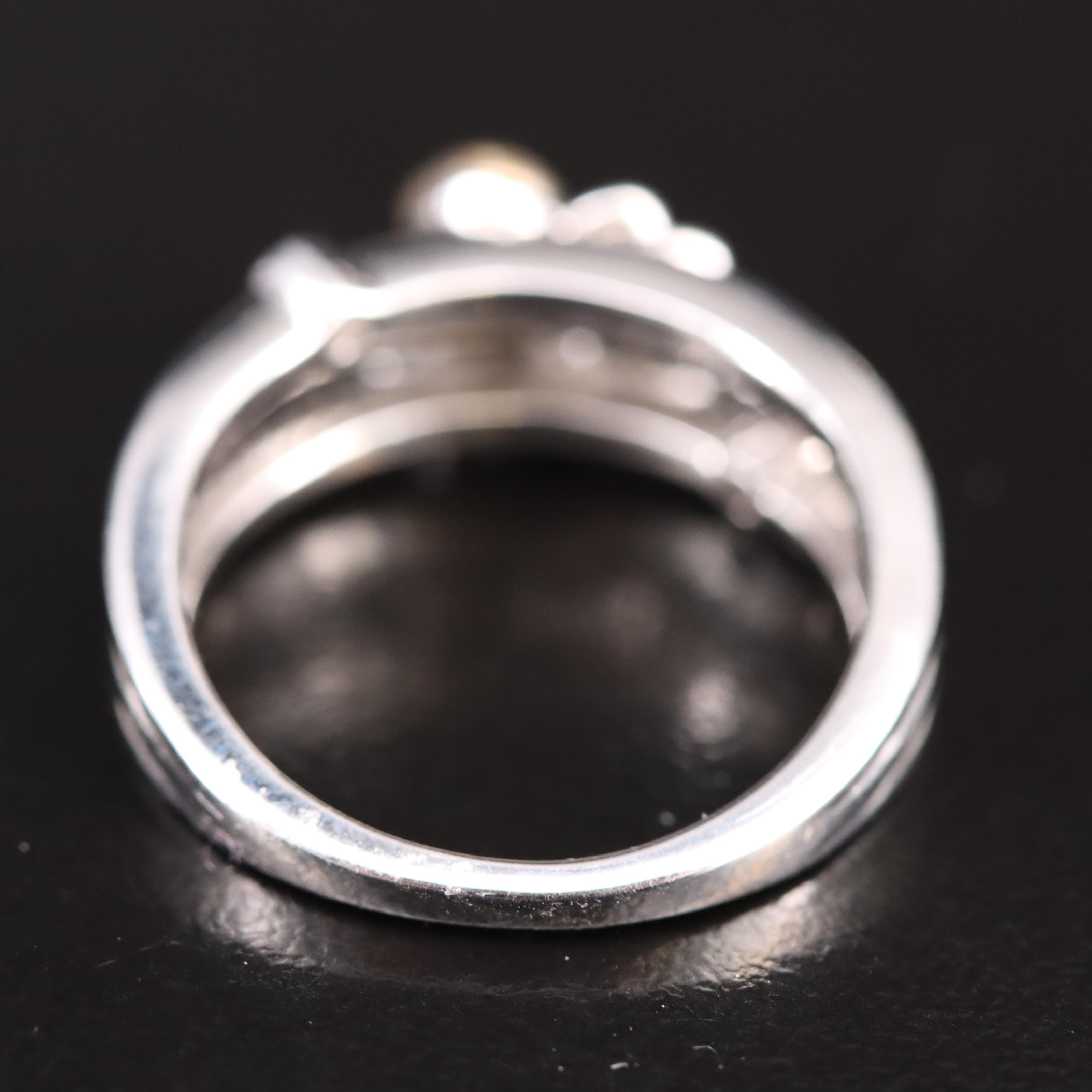 Sterling Diamond Bee Ring with 10K Accents