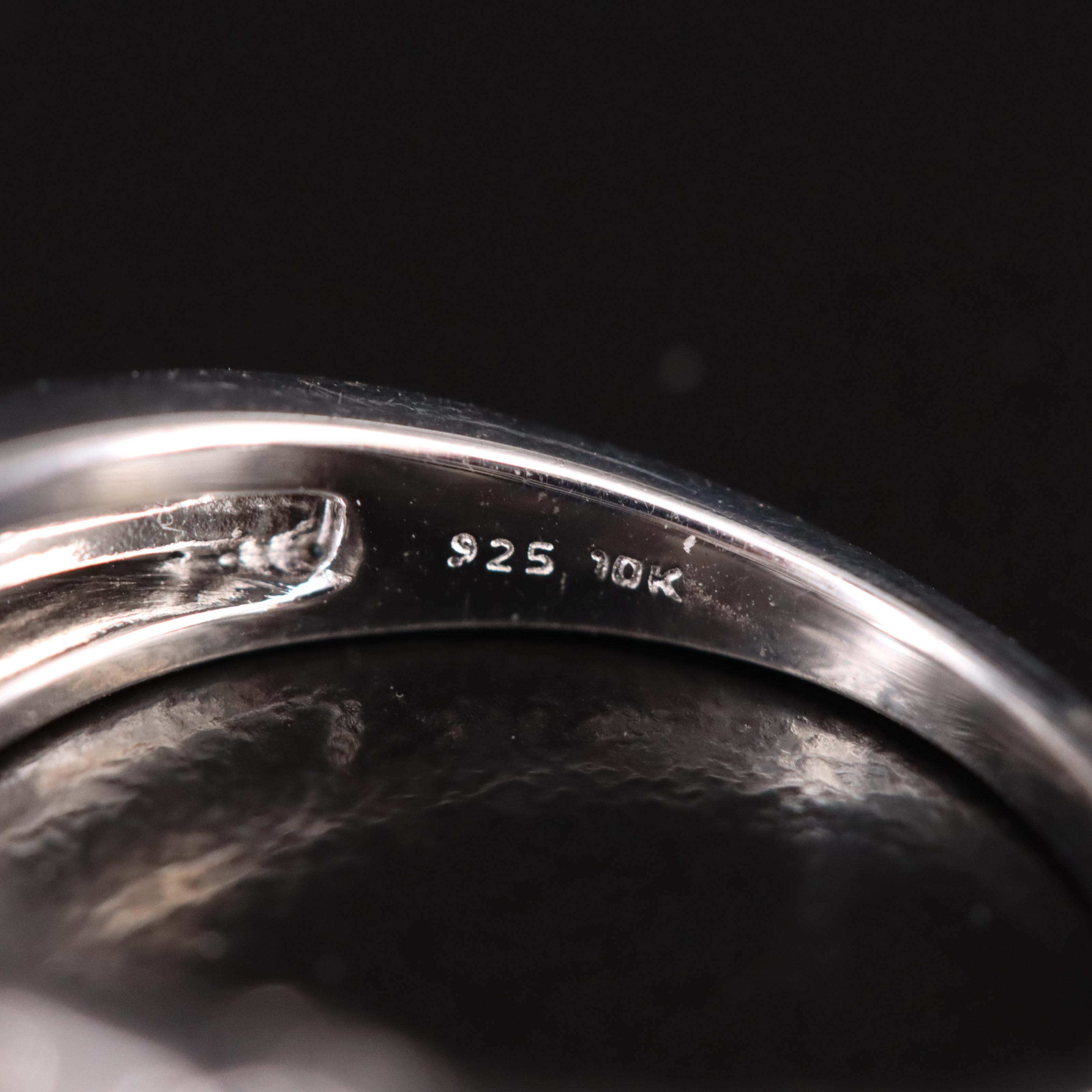 Sterling Diamond Bee Ring with 10K Accents