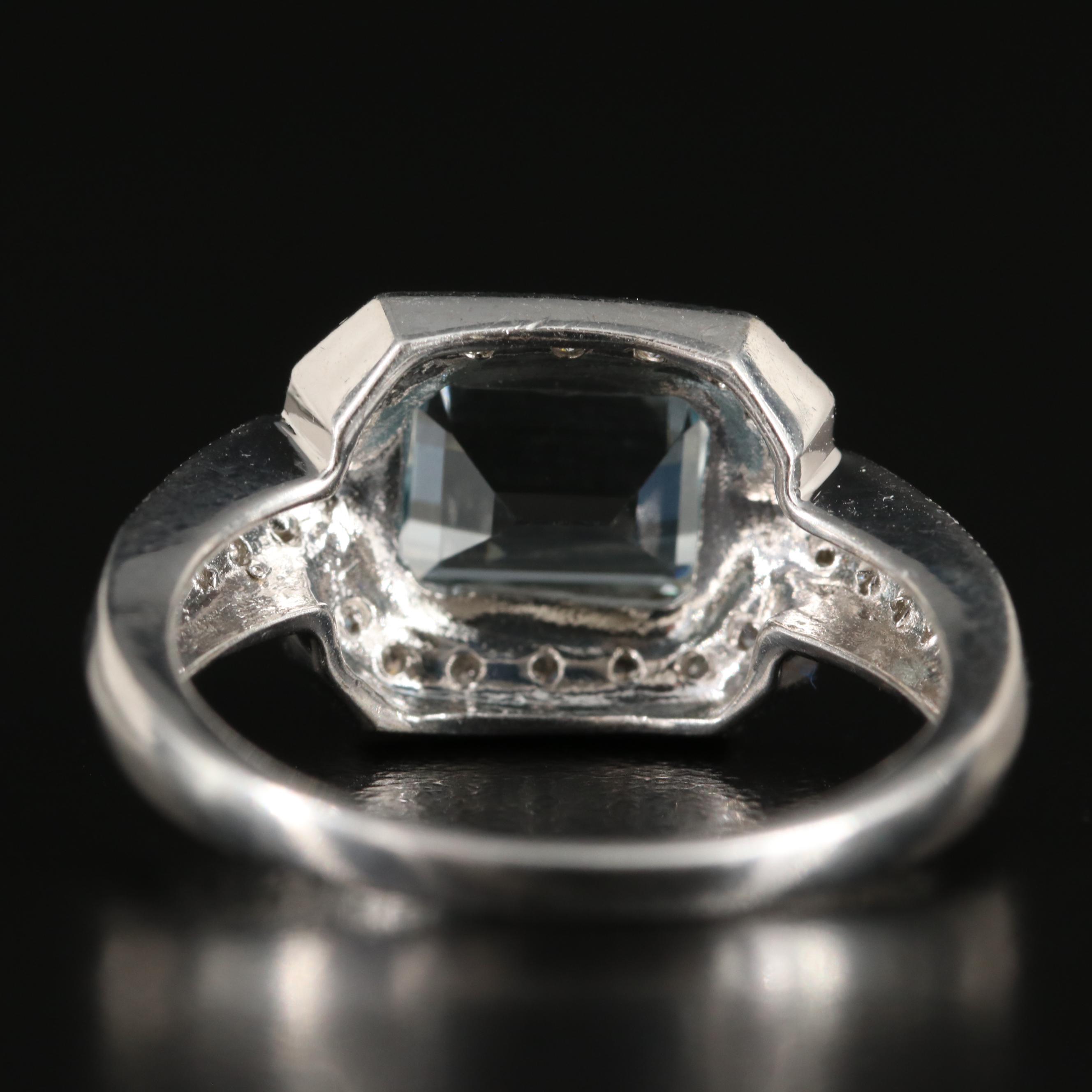 14K Aquamarine and Diamond Ring