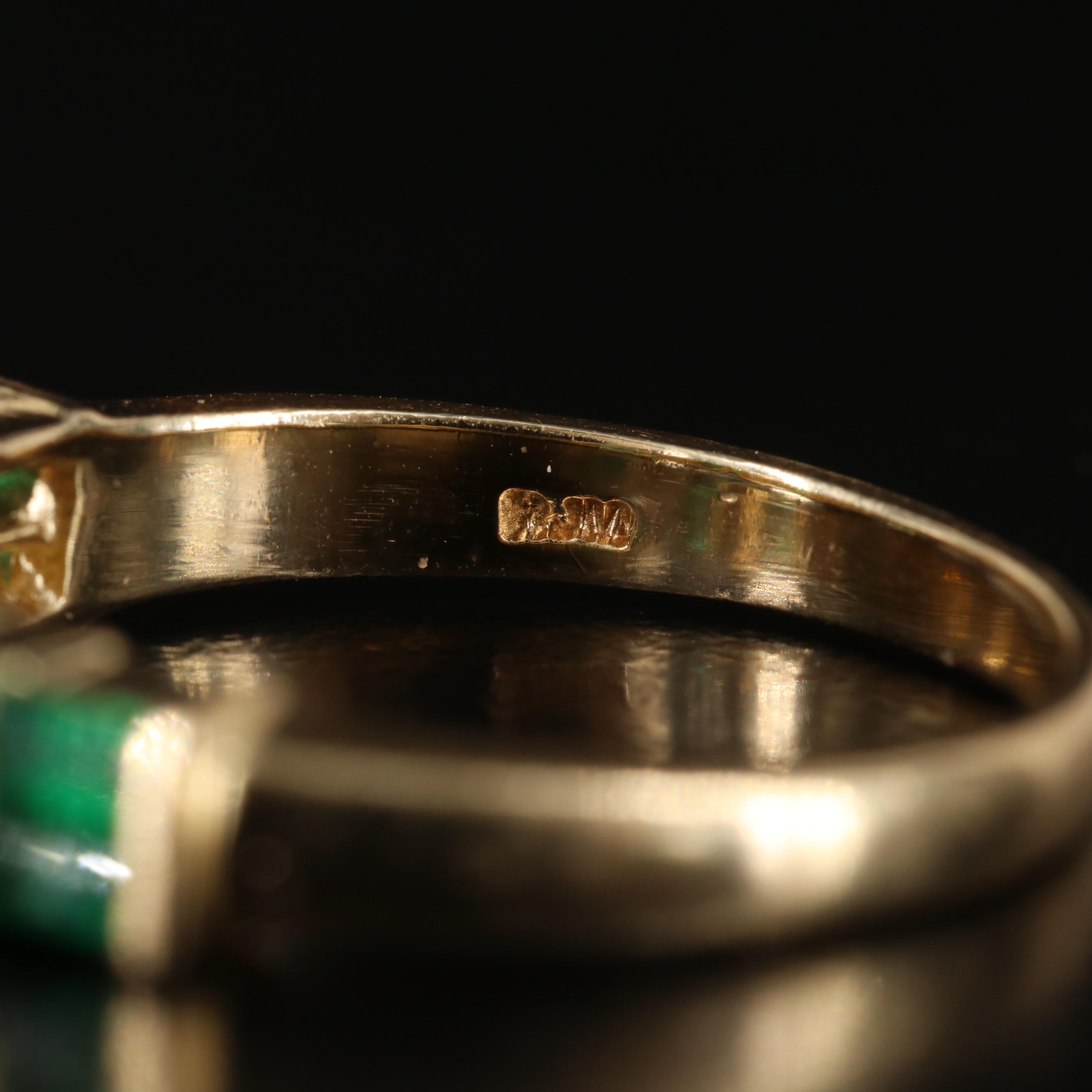 14K Emerald and Diamond Band