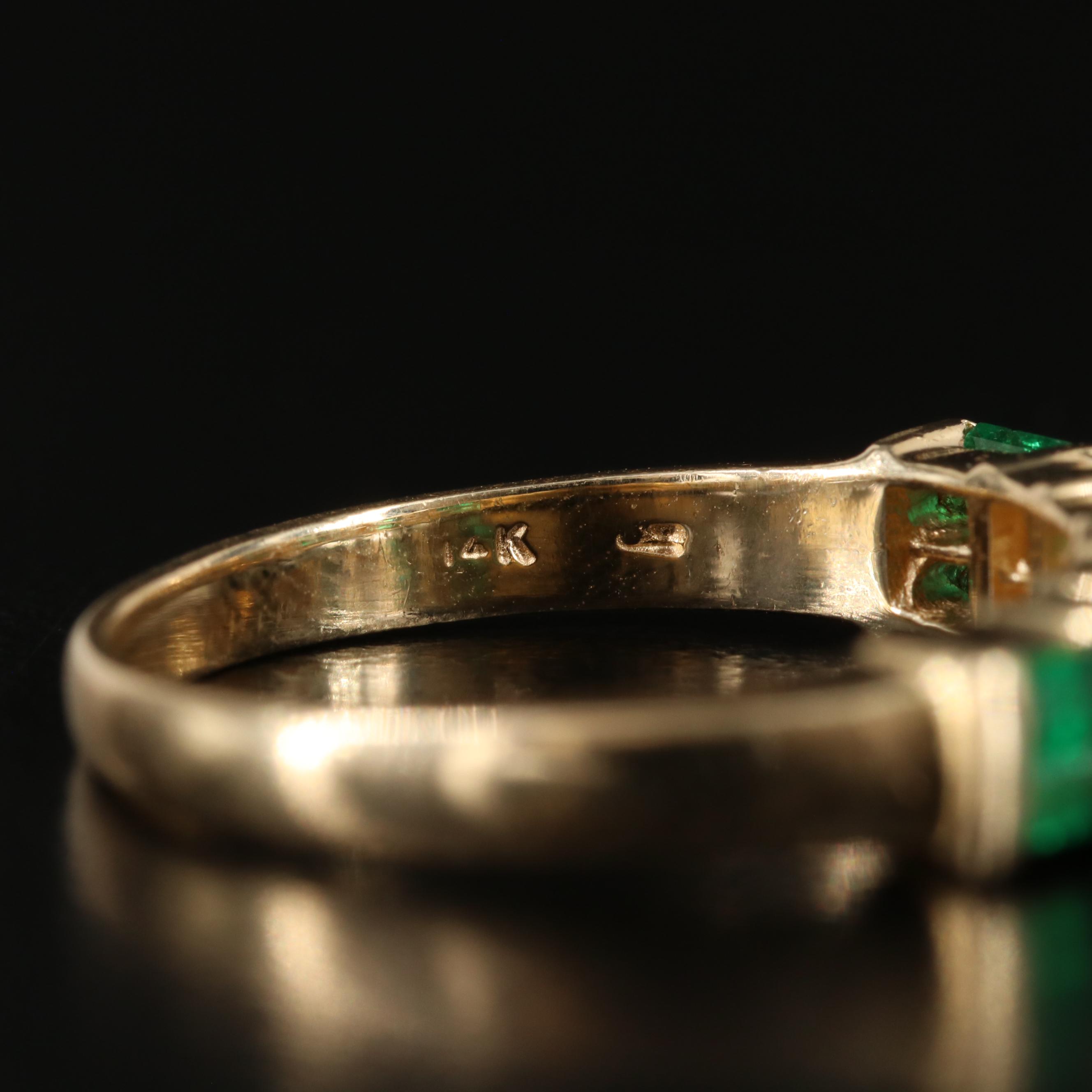 14K Emerald and Diamond Band