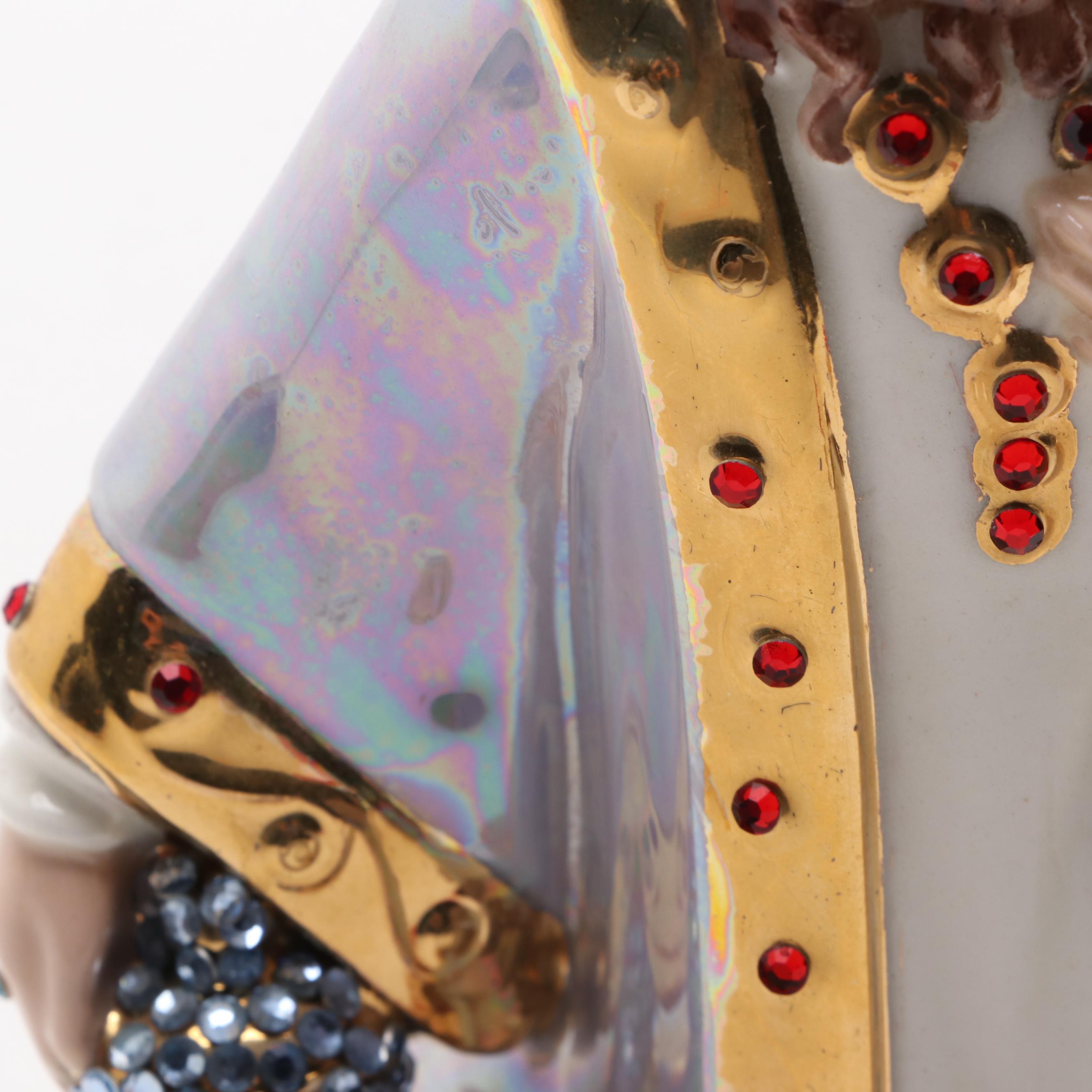 Holland Mold Hand-Painted Lustreware and Gilt Ceramic Nativity Figurines