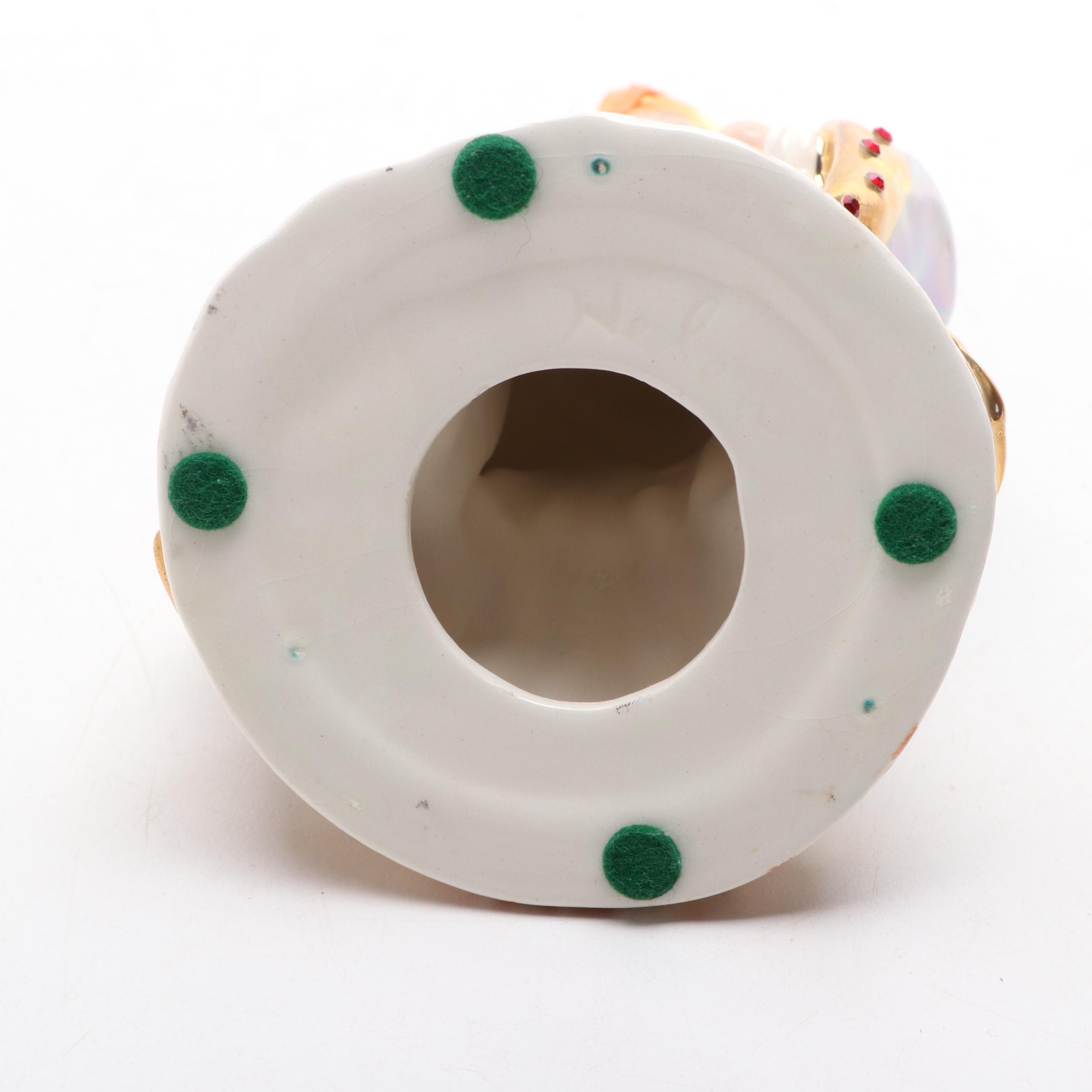 Holland Mold Hand-Painted Lustreware and Gilt Ceramic Nativity Figurines