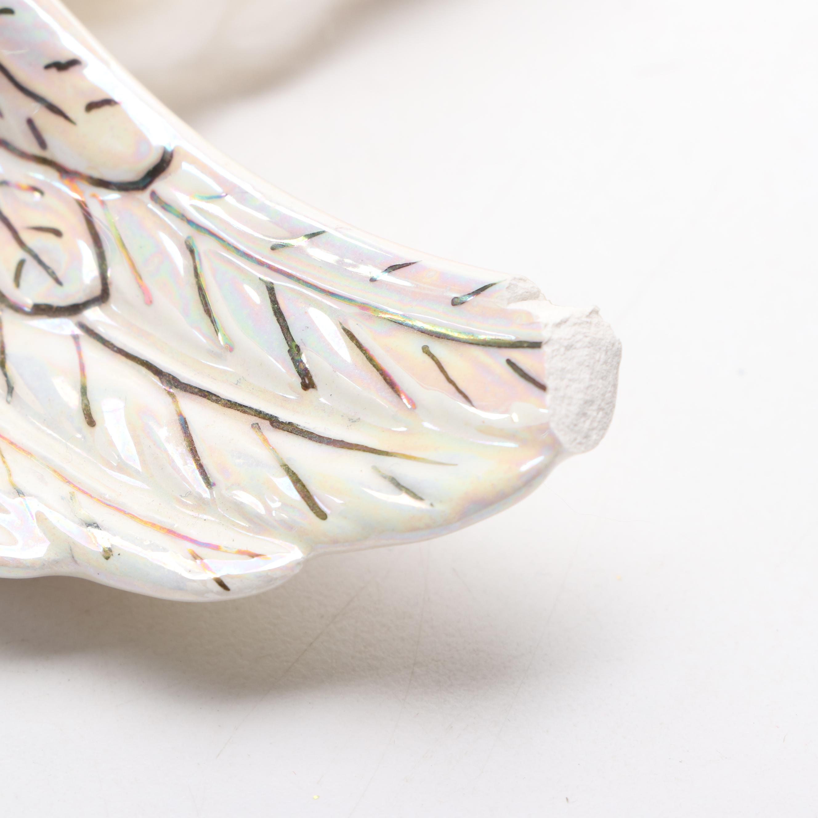 Holland Mold Hand-Painted Lustreware and Gilt Ceramic Nativity Figurines