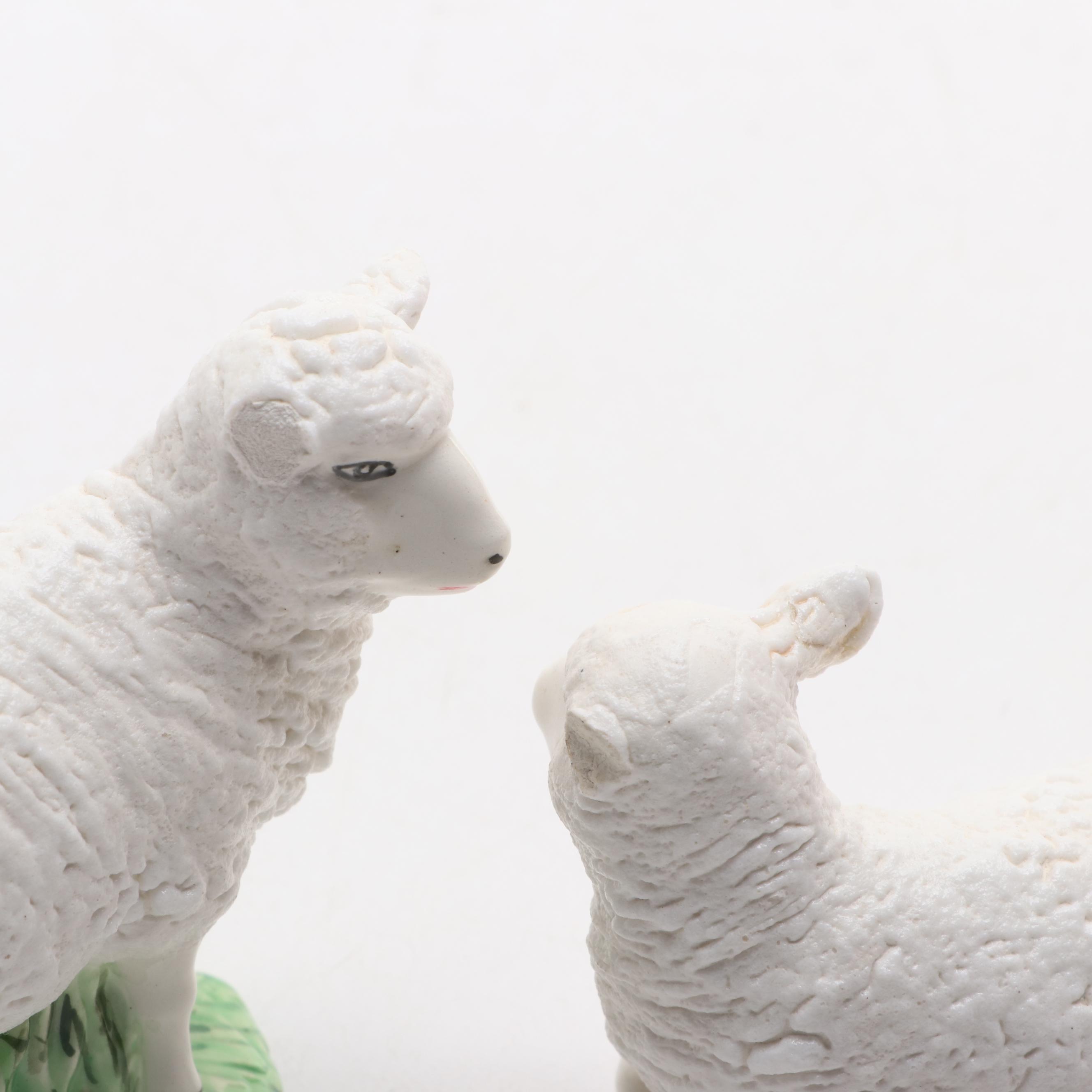 Holland Mold Hand-Painted Lustreware and Gilt Ceramic Nativity Figurines