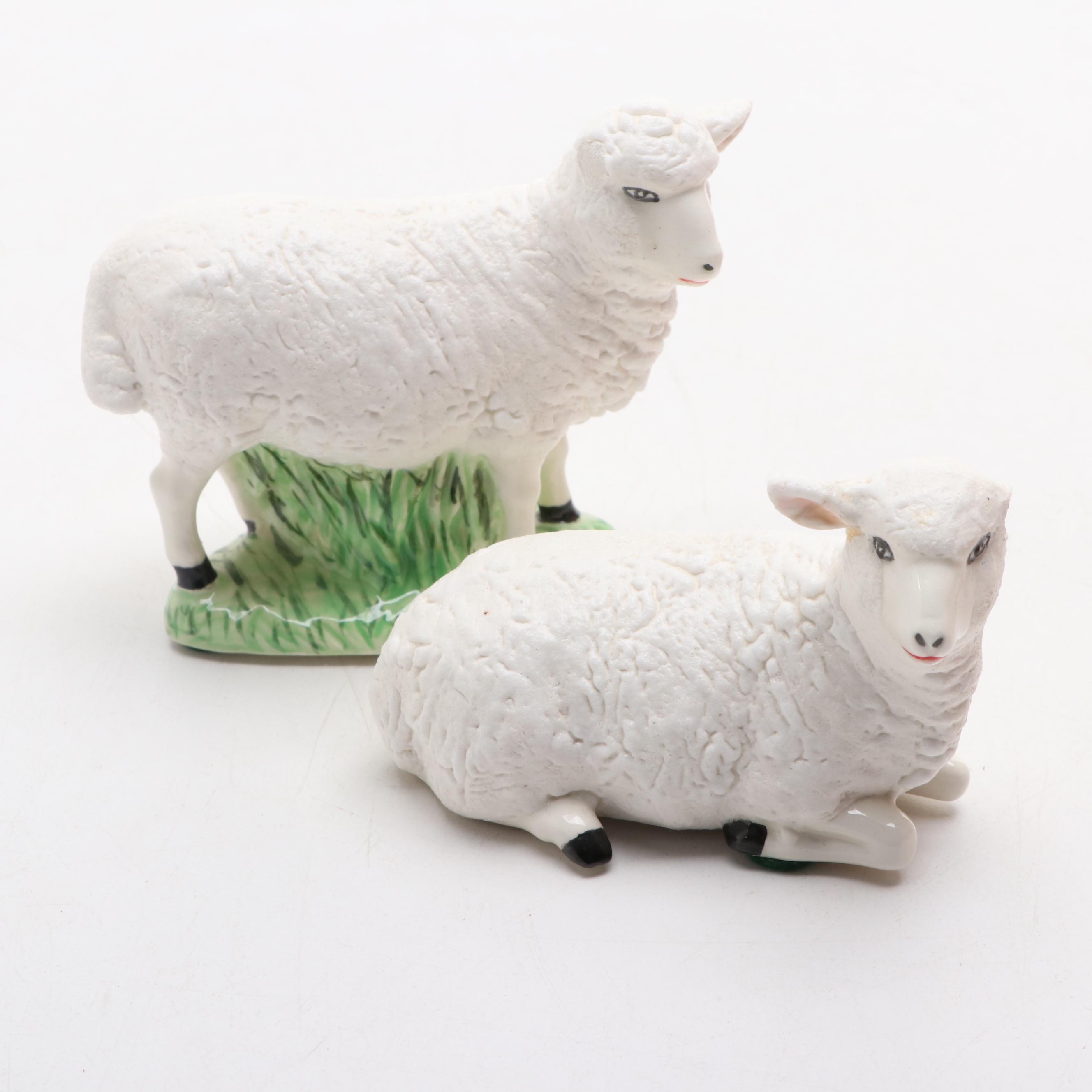 Holland Mold Hand-Painted Lustreware and Gilt Ceramic Nativity Figurines