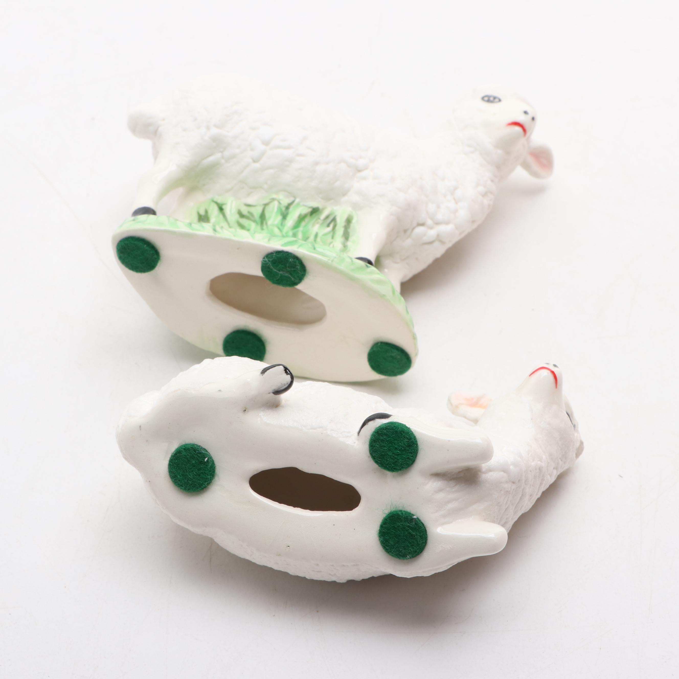 Holland Mold Hand-Painted Lustreware and Gilt Ceramic Nativity Figurines