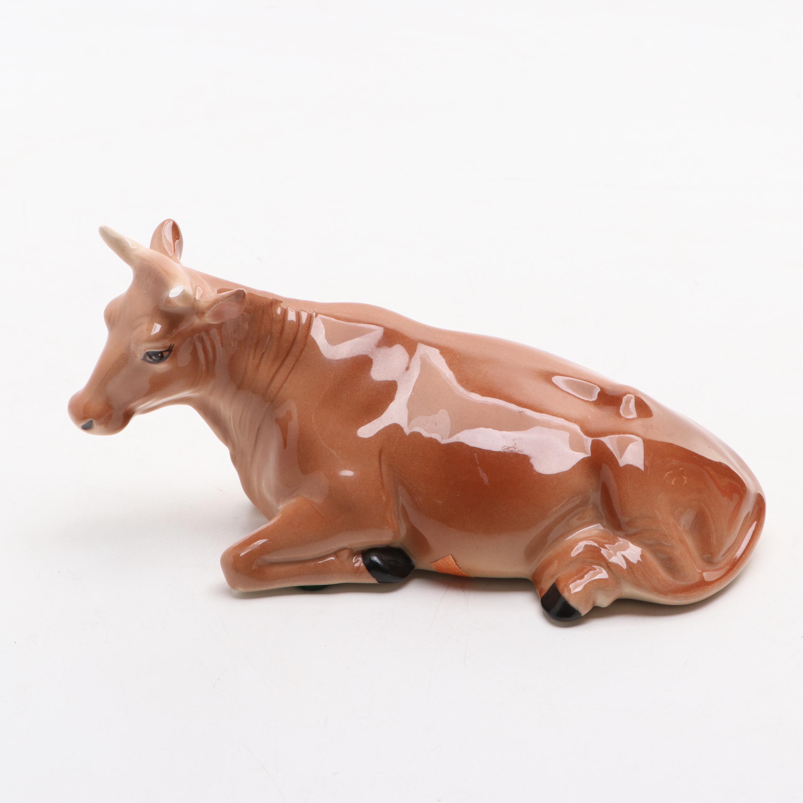 Holland Mold Hand-Painted Lustreware and Gilt Ceramic Nativity Figurines