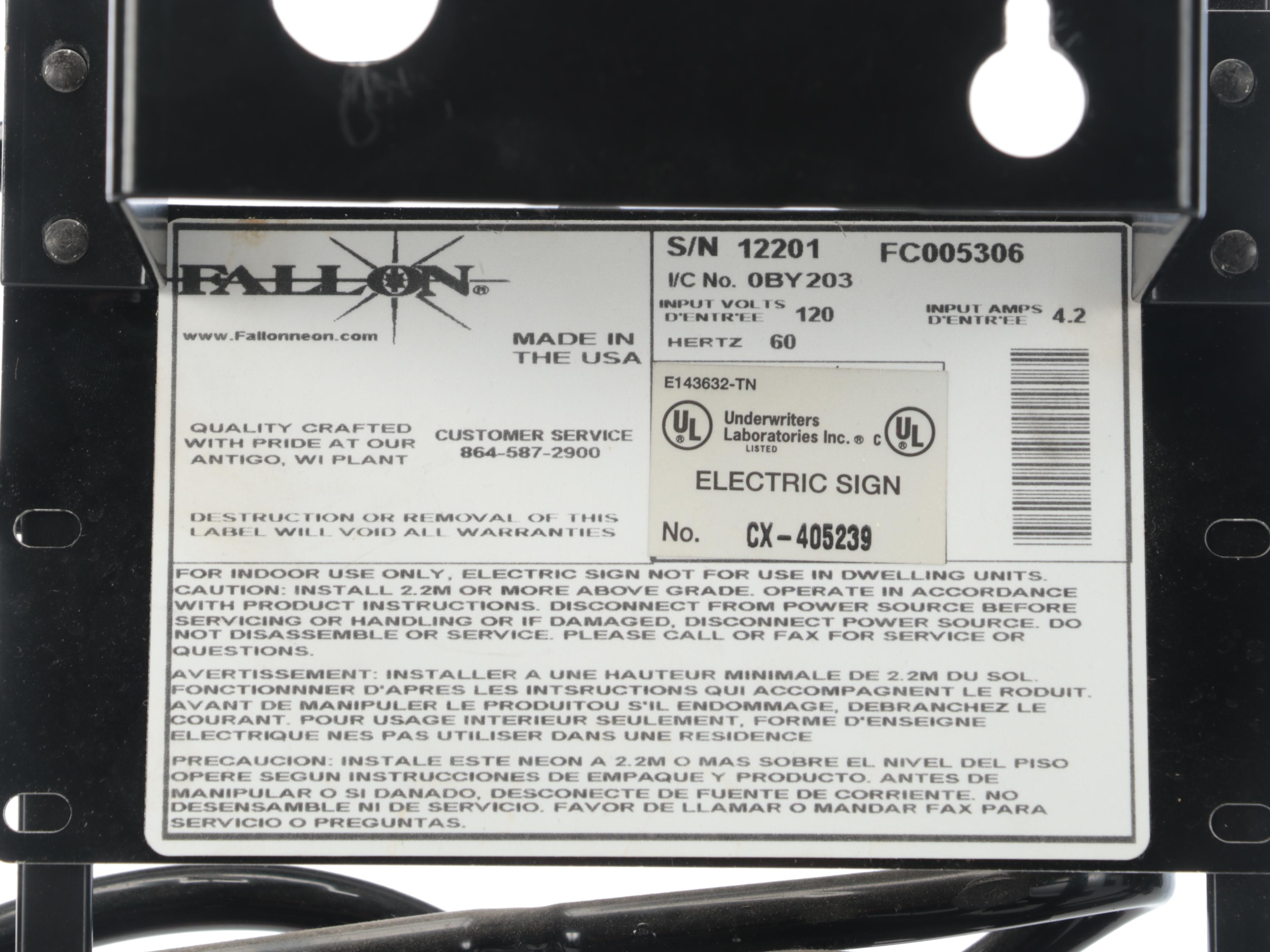 Miller Genuine Draft Neon Advertising Sign