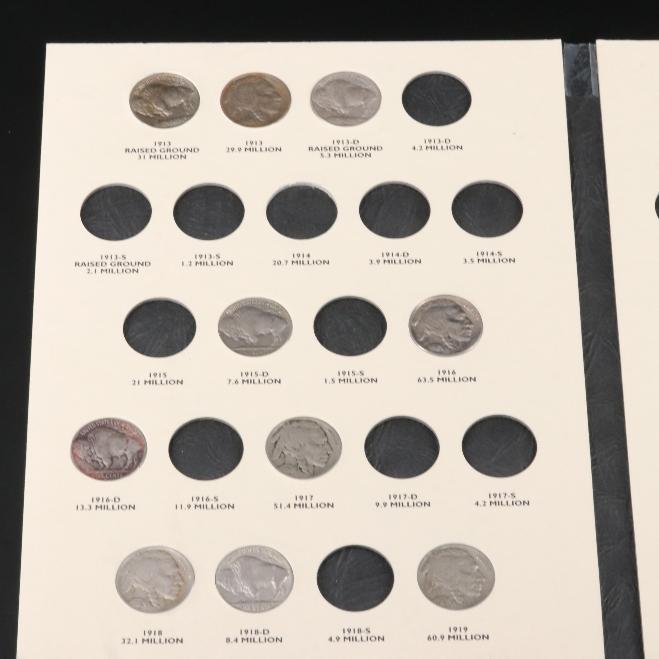 Buffalo Nickel Collection in a Littleton Coin Folder