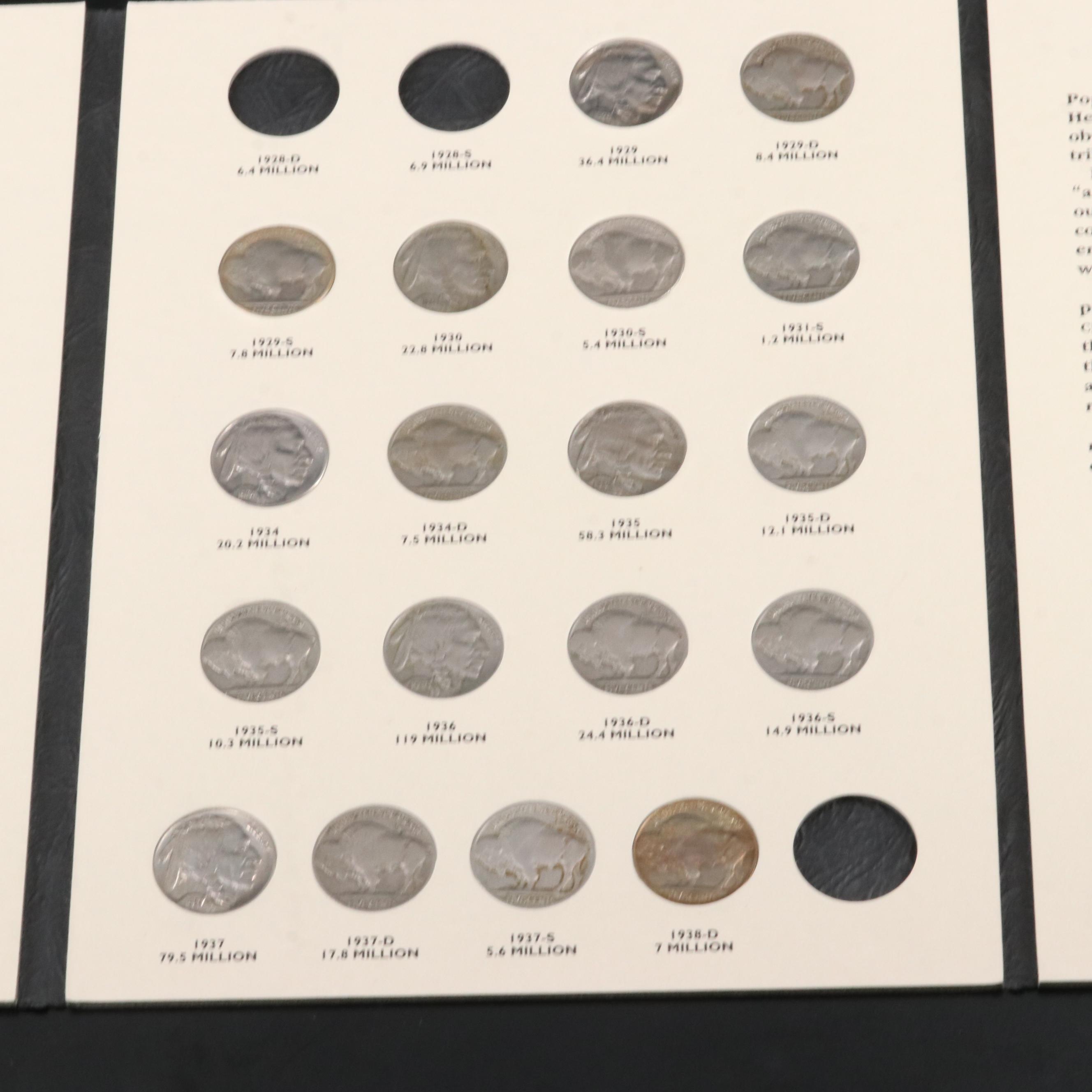Buffalo Nickel Collection in a Littleton Coin Folder