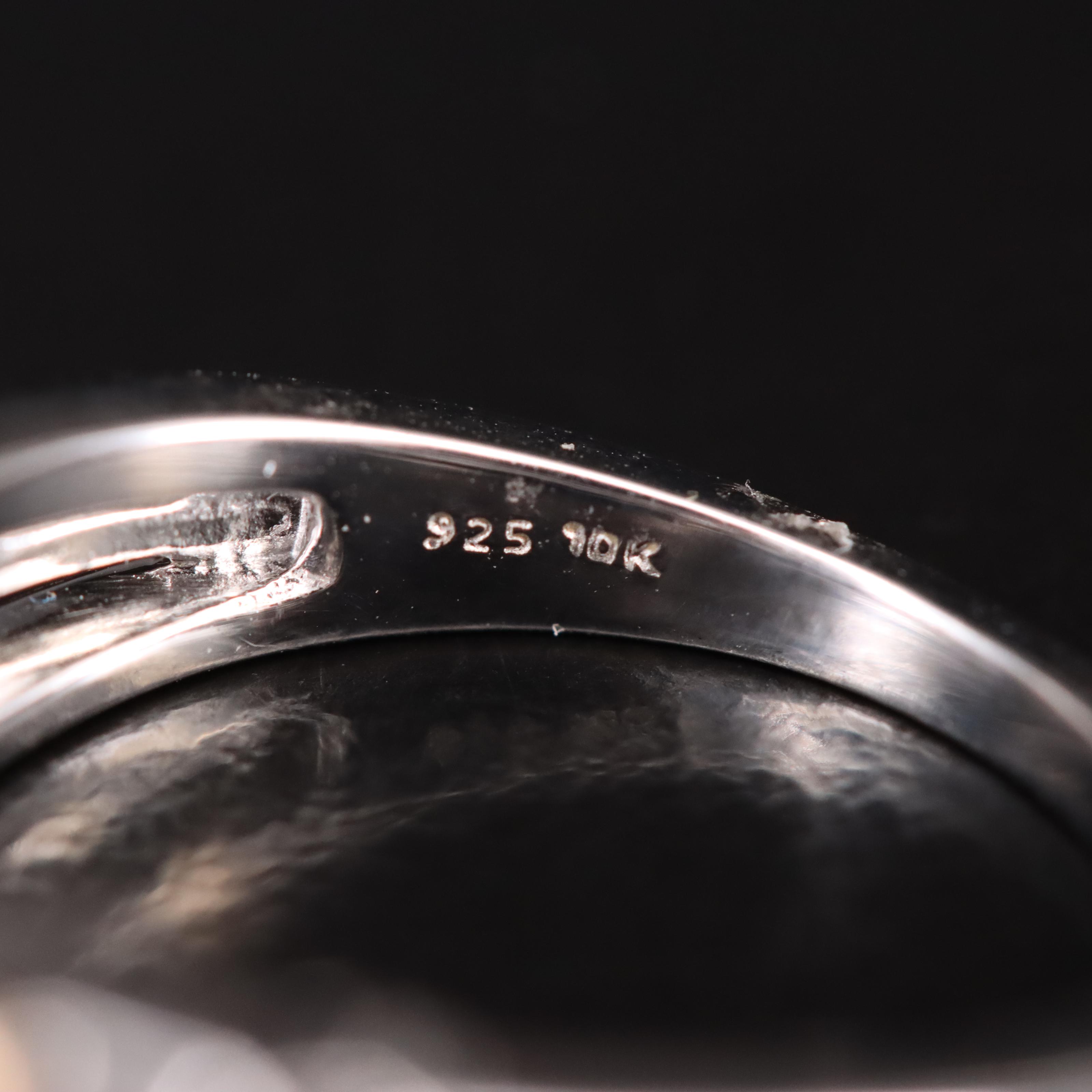 Sterling Diamond Bee Ring with 10K Accent