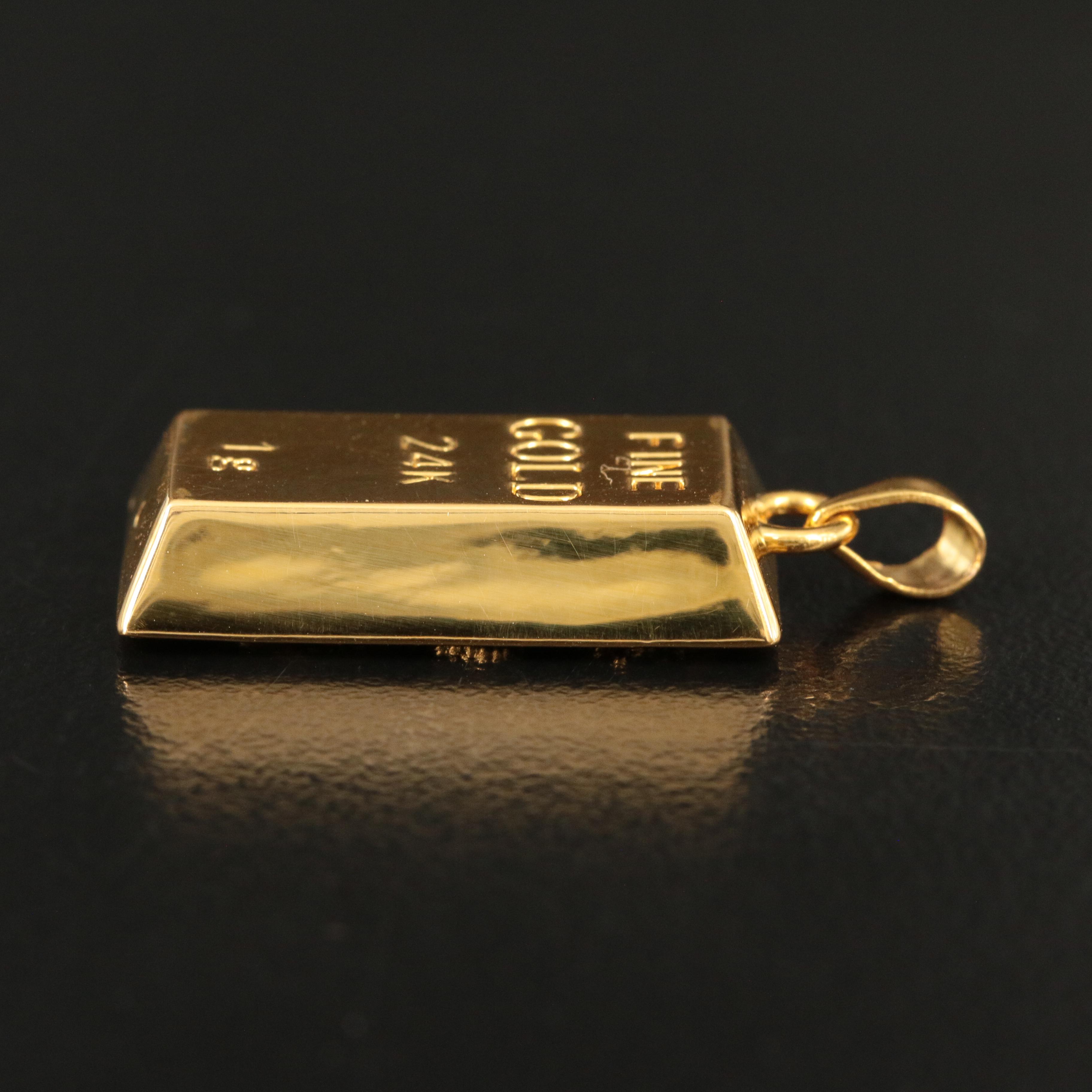 24K Dragon Replica Ingot Pendant