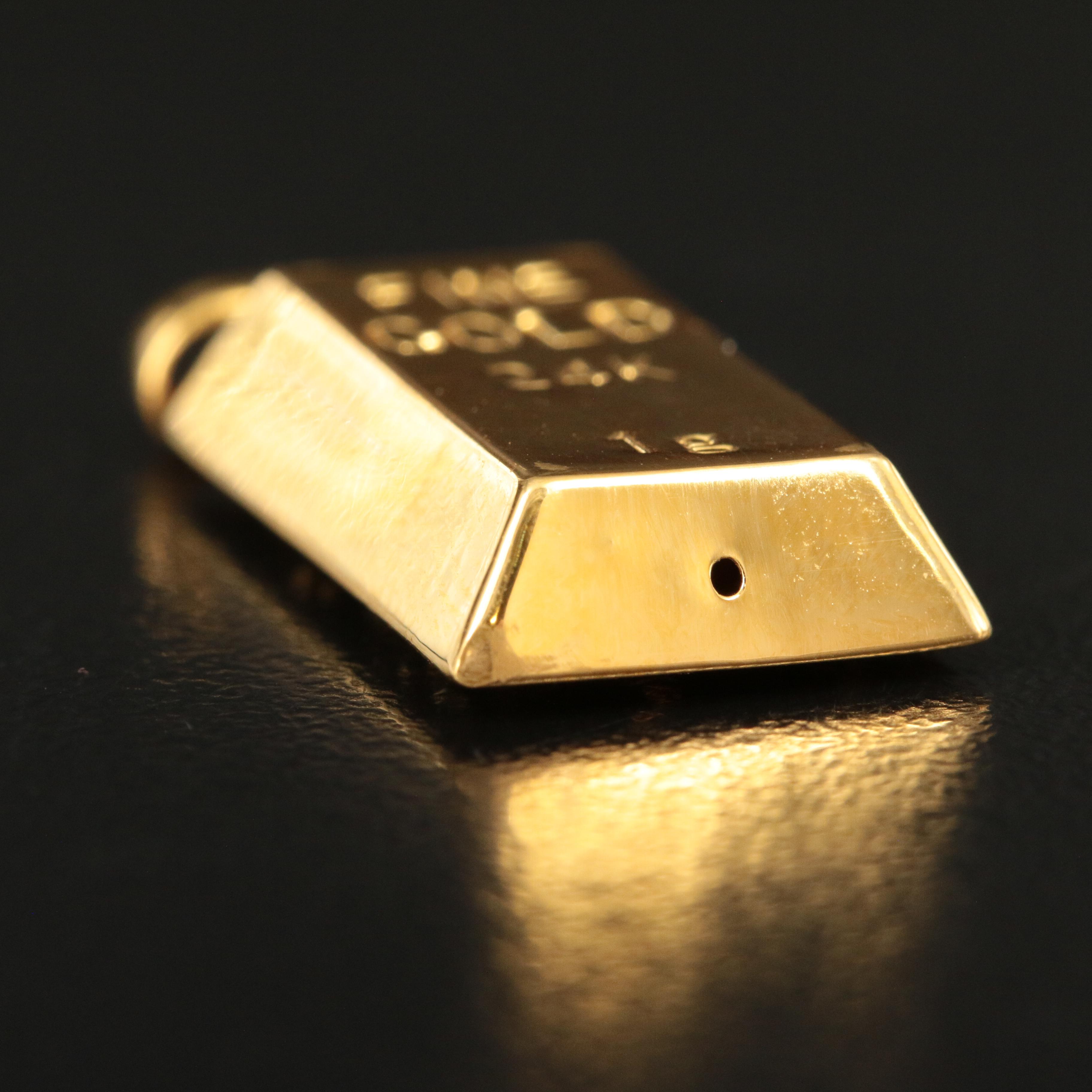 24K Dragon Replica Ingot Pendant