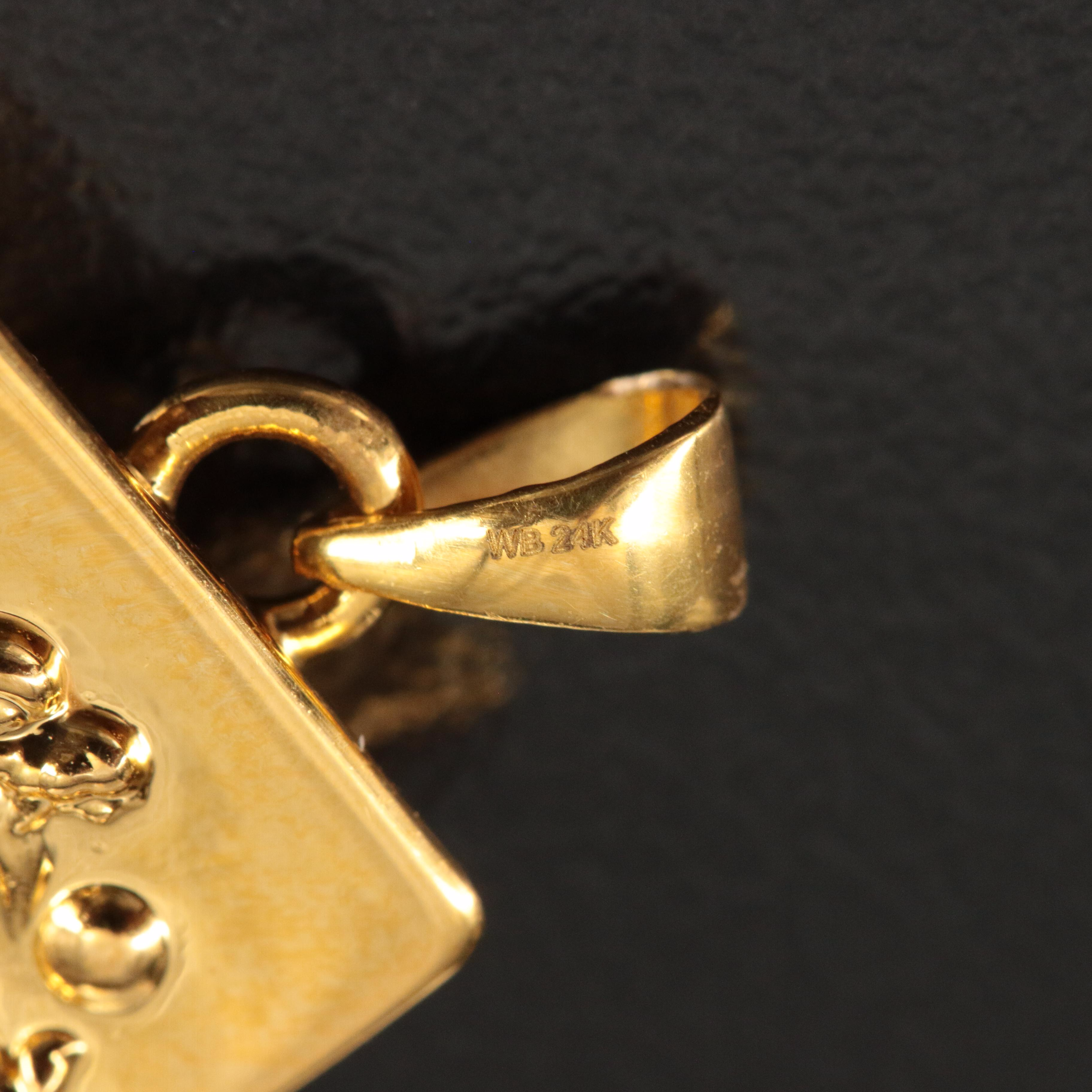 24K Dragon Replica Ingot Pendant