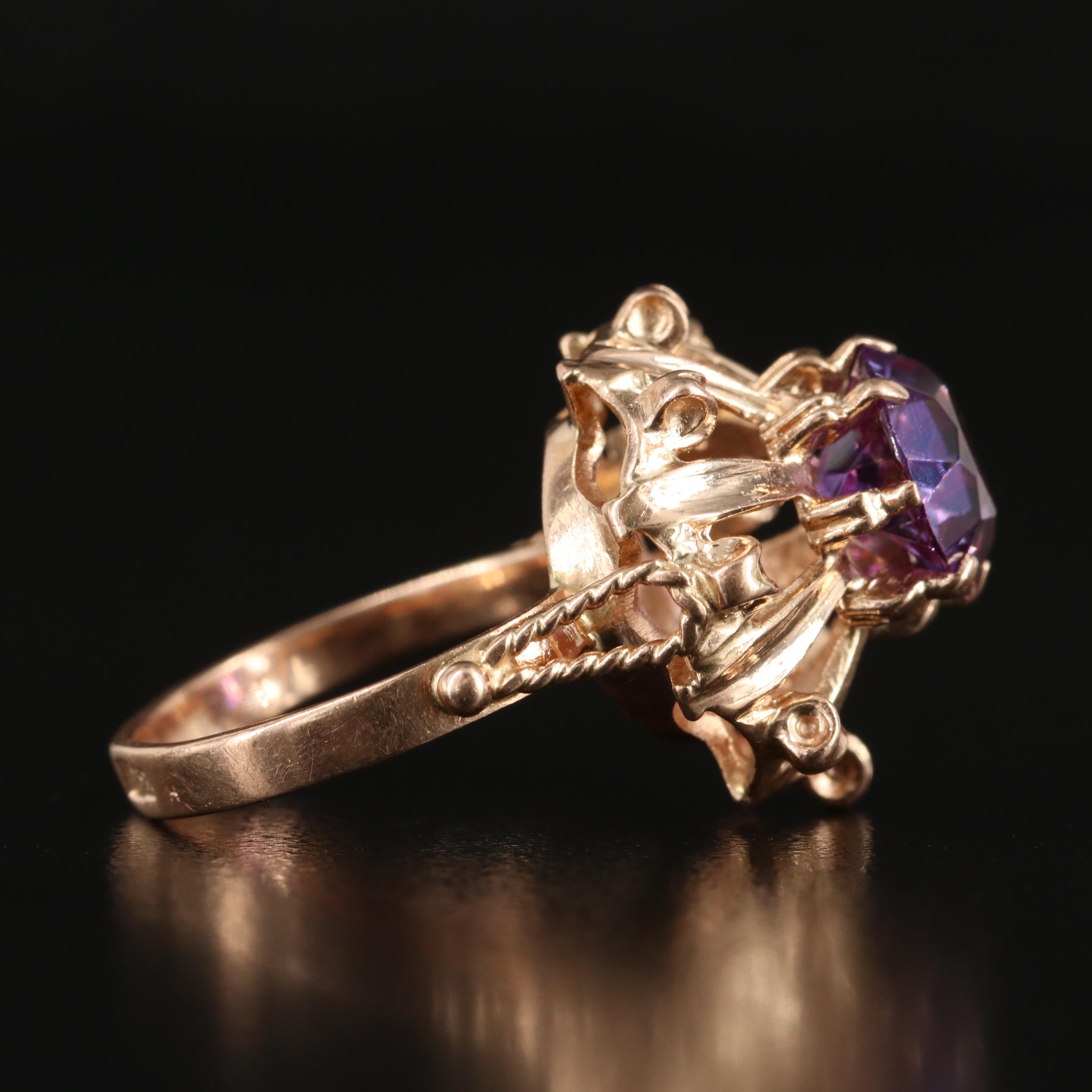 Soviet Russian 14K Sapphire Ring