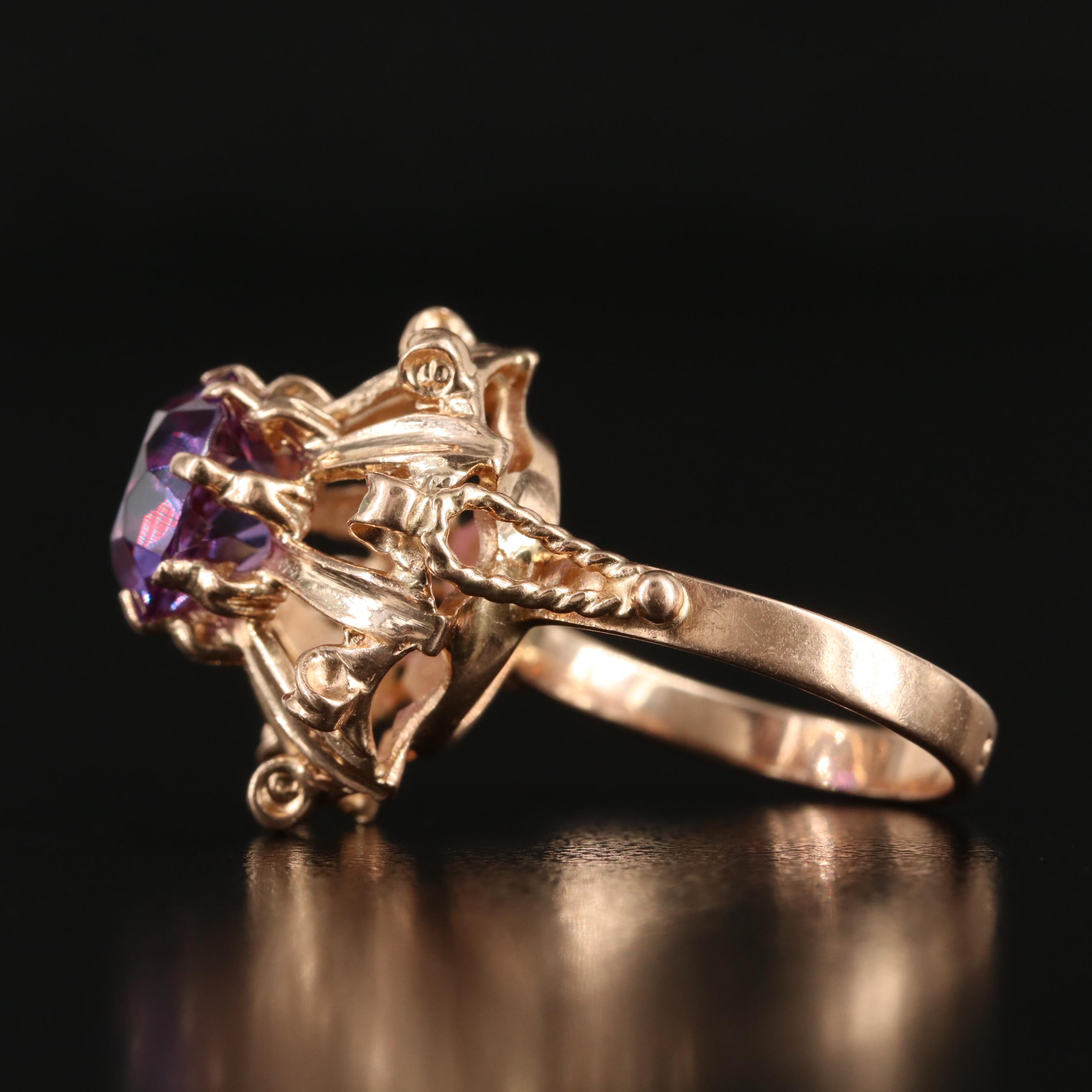 Soviet Russian 14K Sapphire Ring