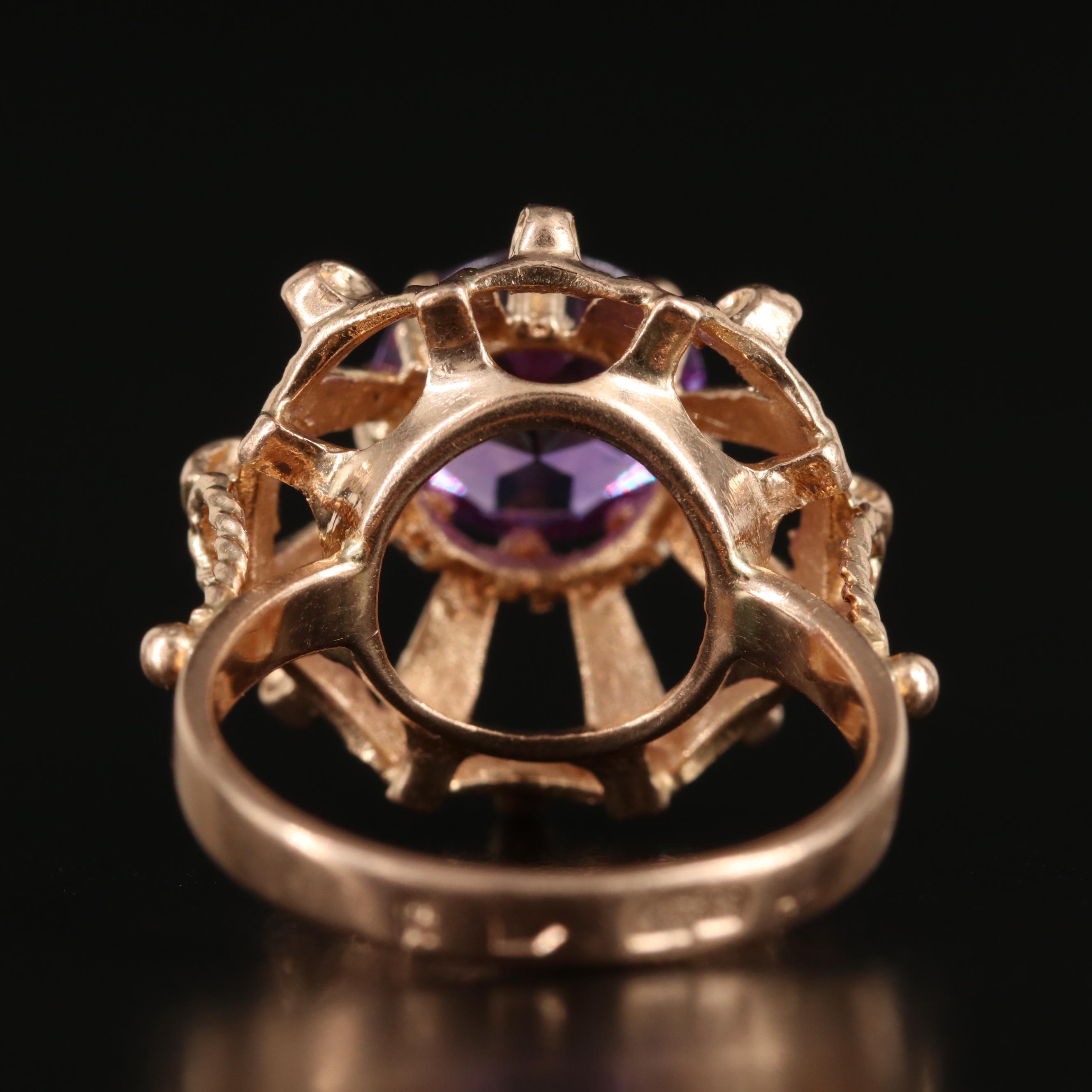 Soviet Russian 14K Sapphire Ring