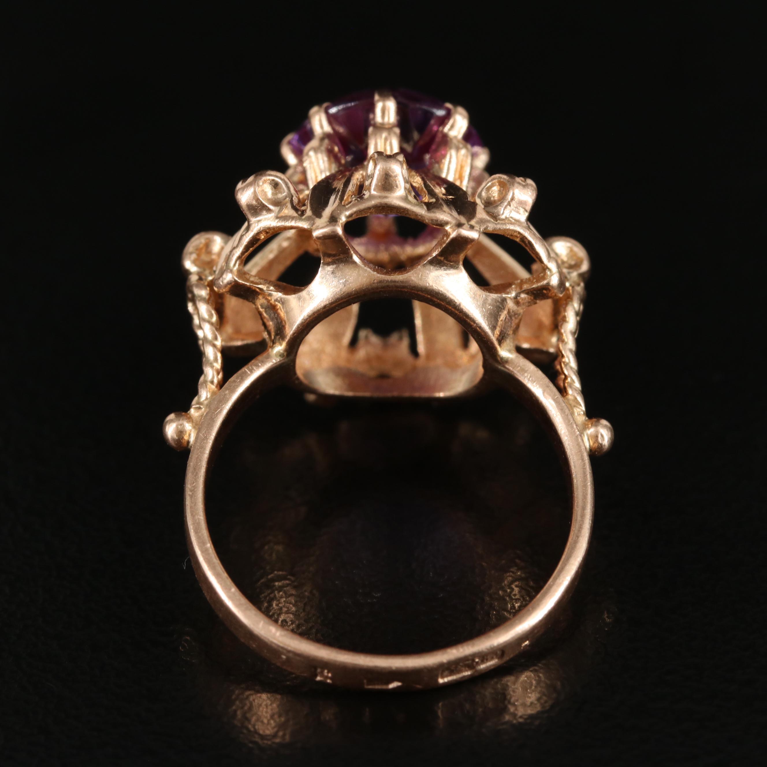 Soviet Russian 14K Sapphire Ring