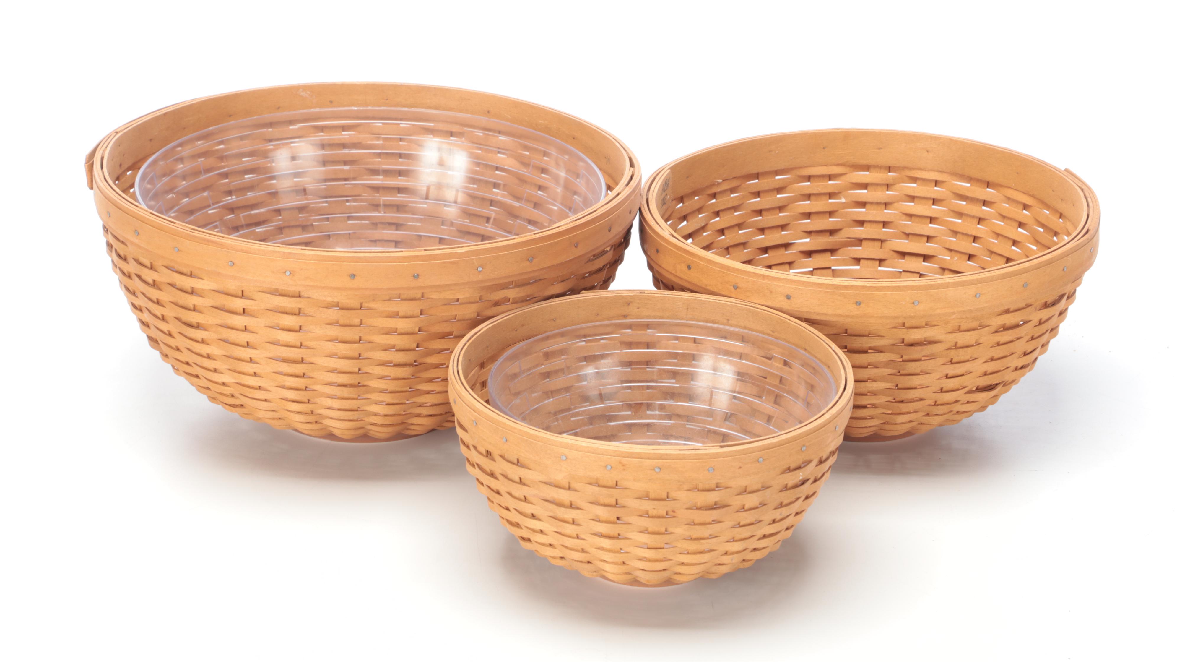 Longaberger and Other Handmade Woven Maple Baskets