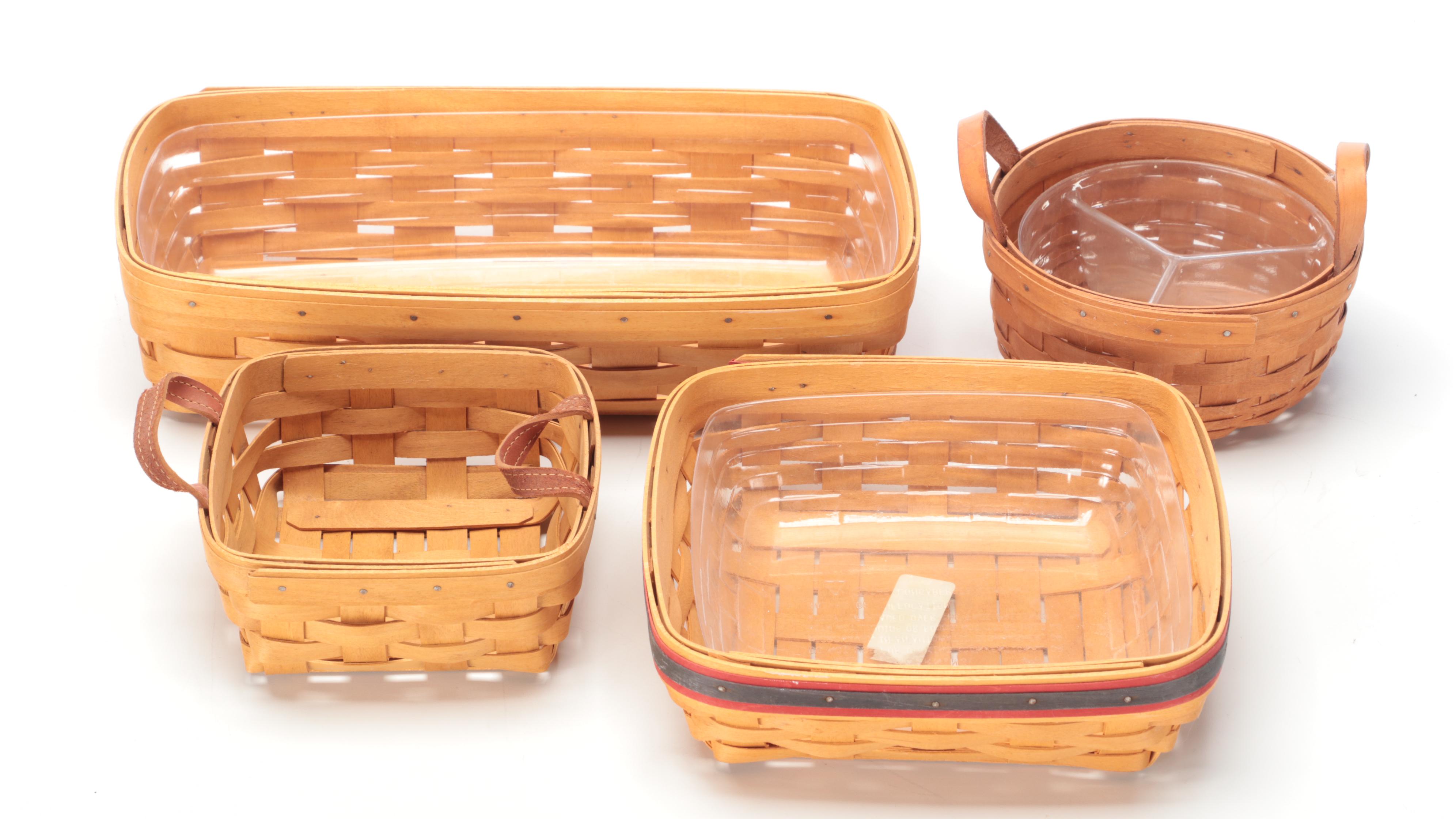 Longaberger and Other Handmade Woven Maple Baskets