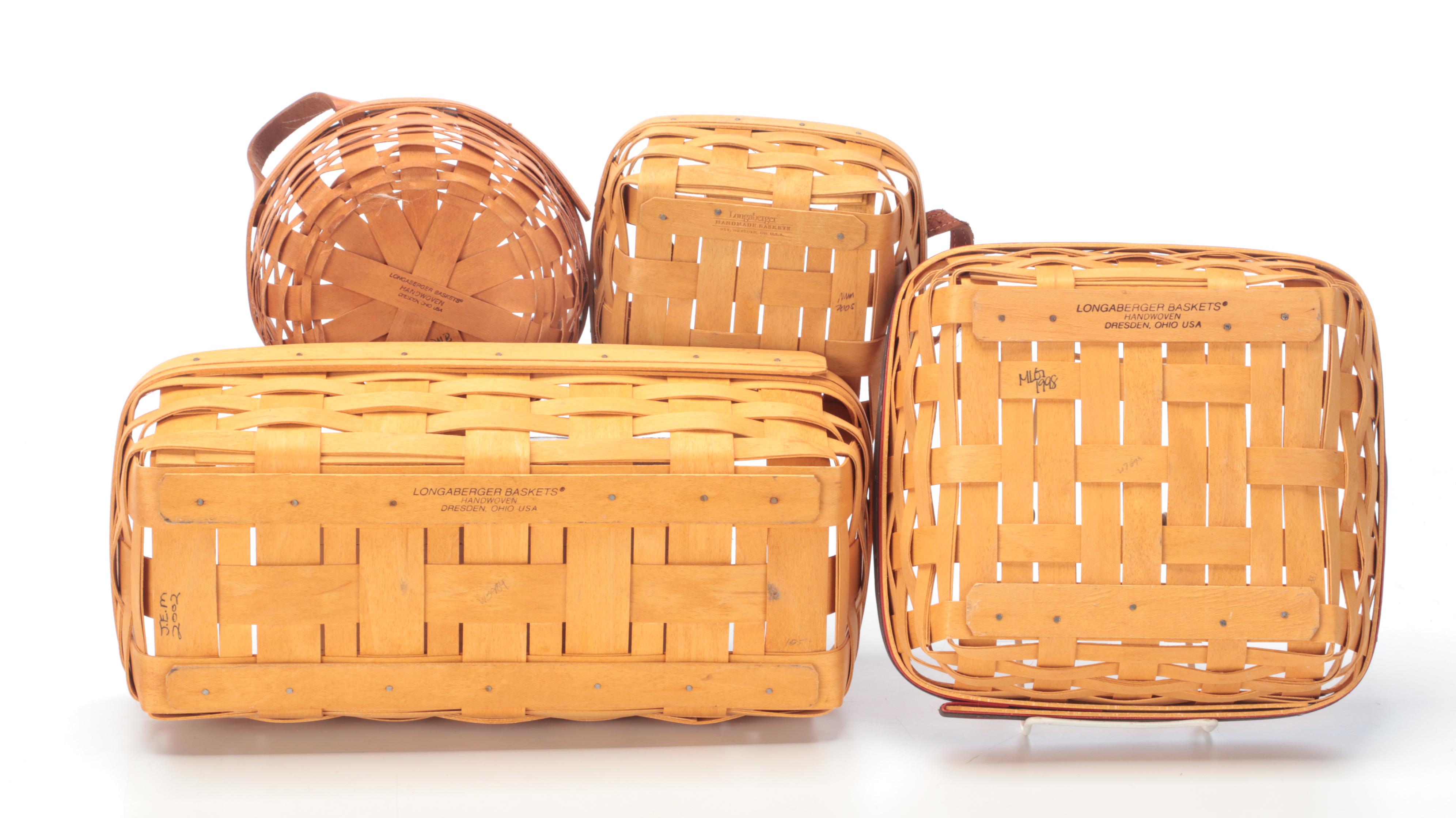 Longaberger and Other Handmade Woven Maple Baskets