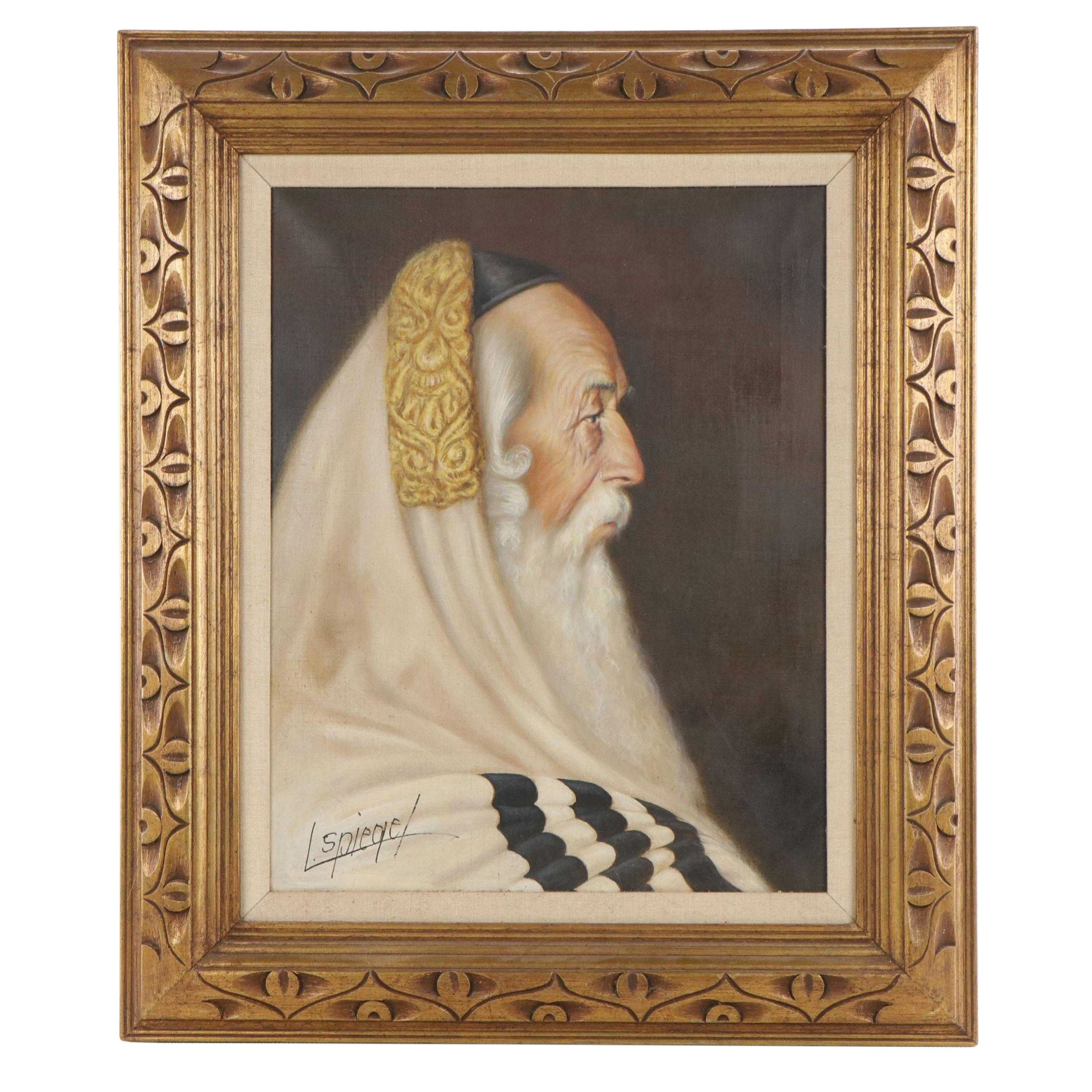 Louis Spiegel Portrait Oil Painting of Rabbi