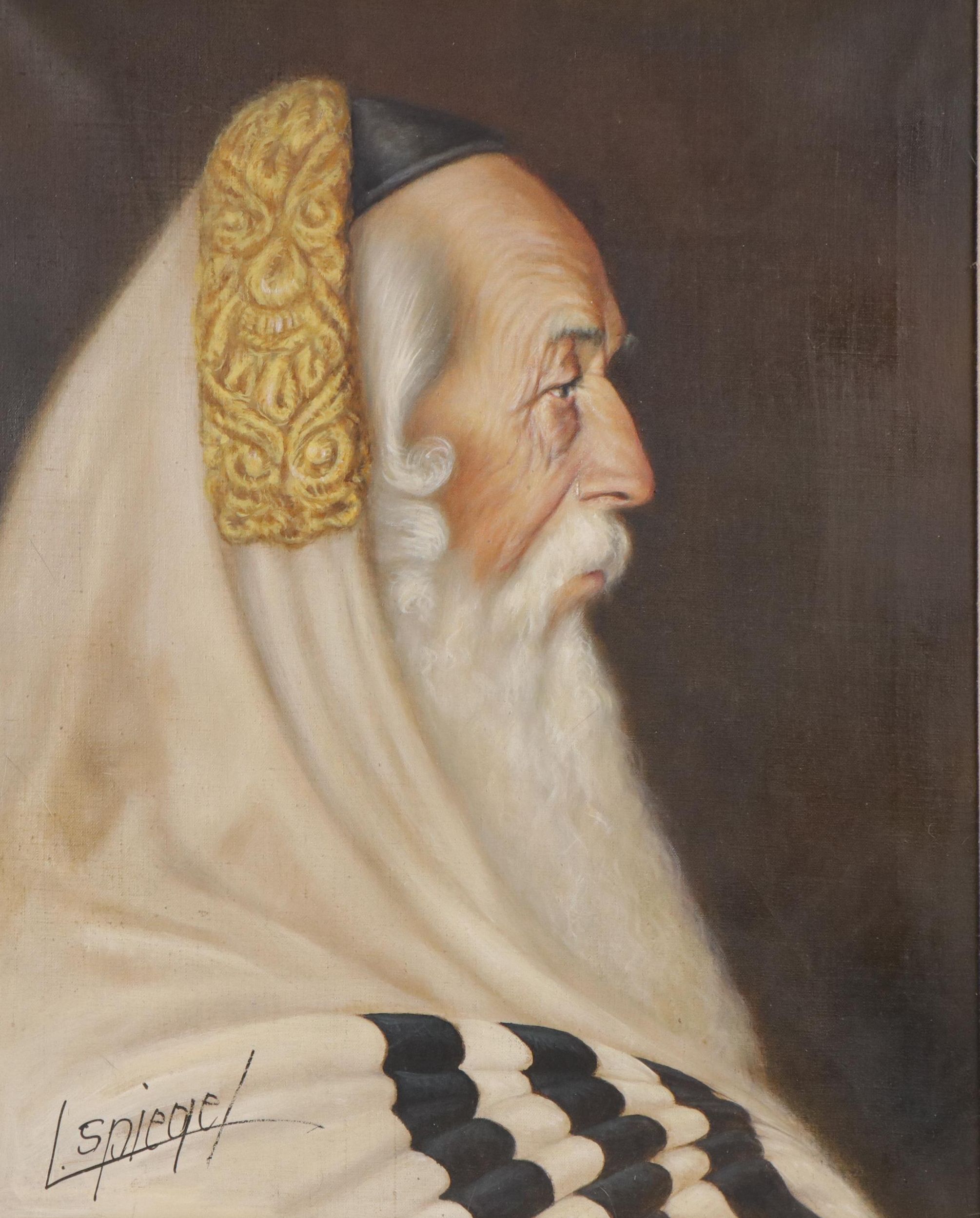 Louis Spiegel Portrait Oil Painting of Rabbi