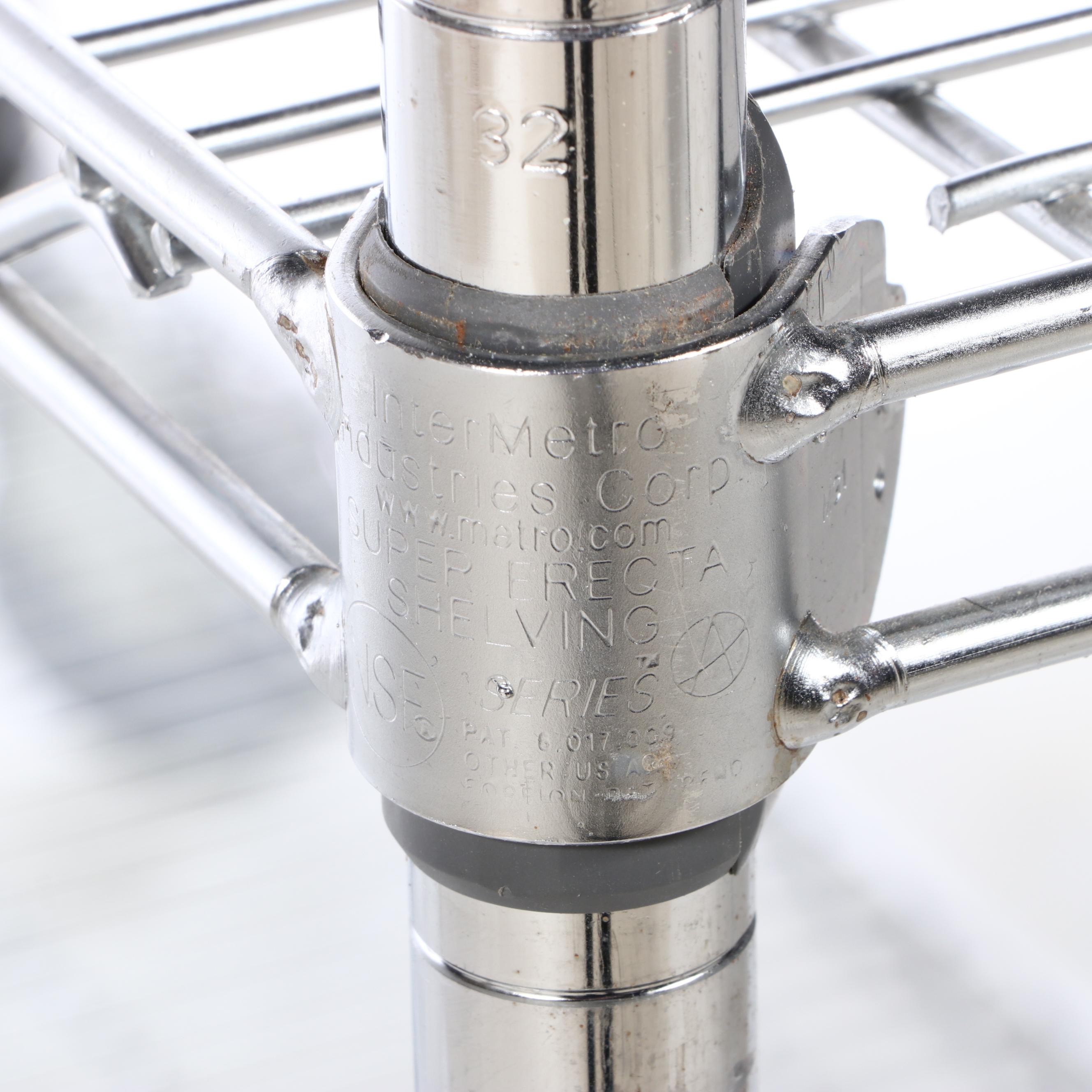 InterMetro Chromed Steel Shelving Unit Plus Two Seville Classics