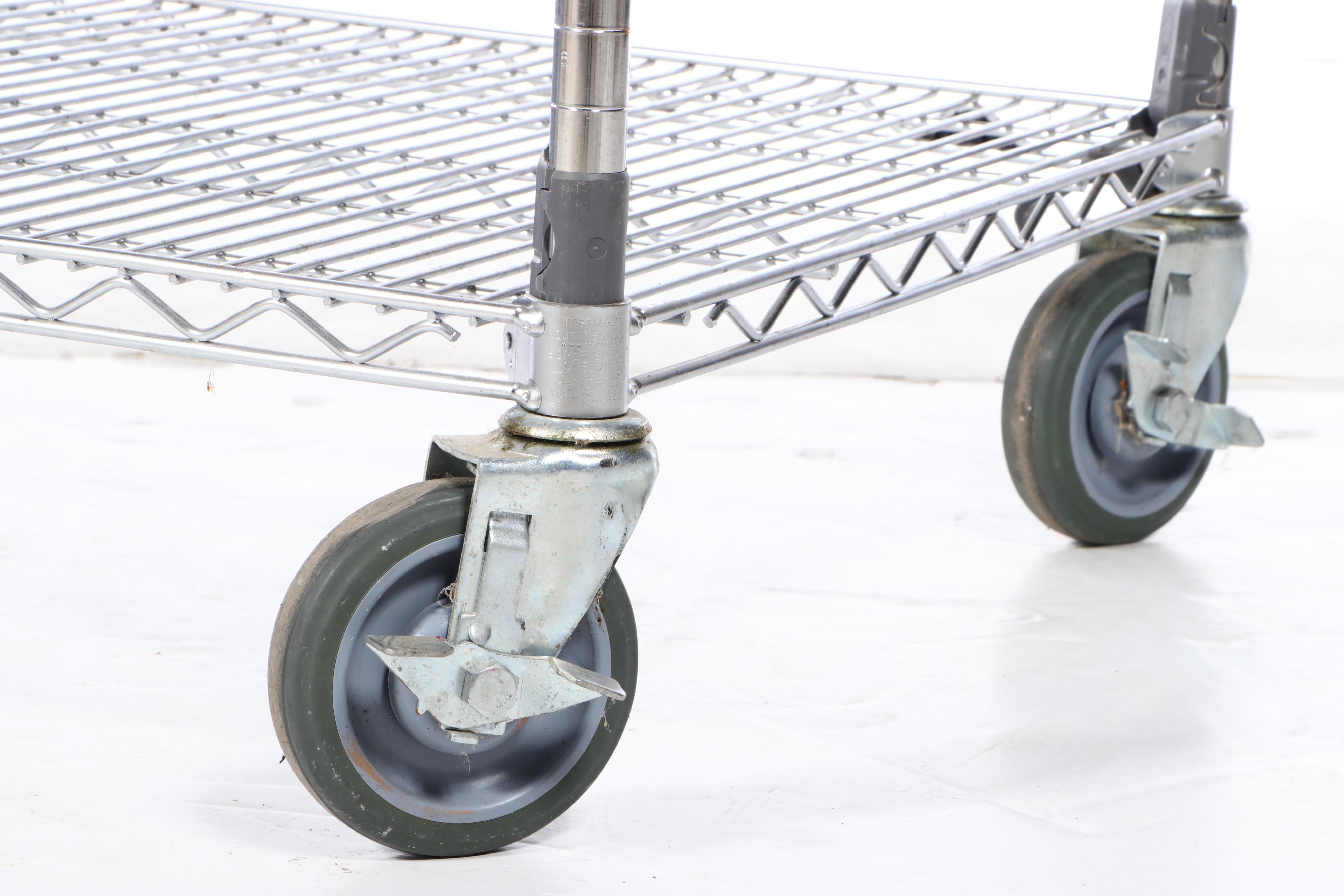 InterMetro Chromed Steel Shelving Unit Plus Two Seville Classics