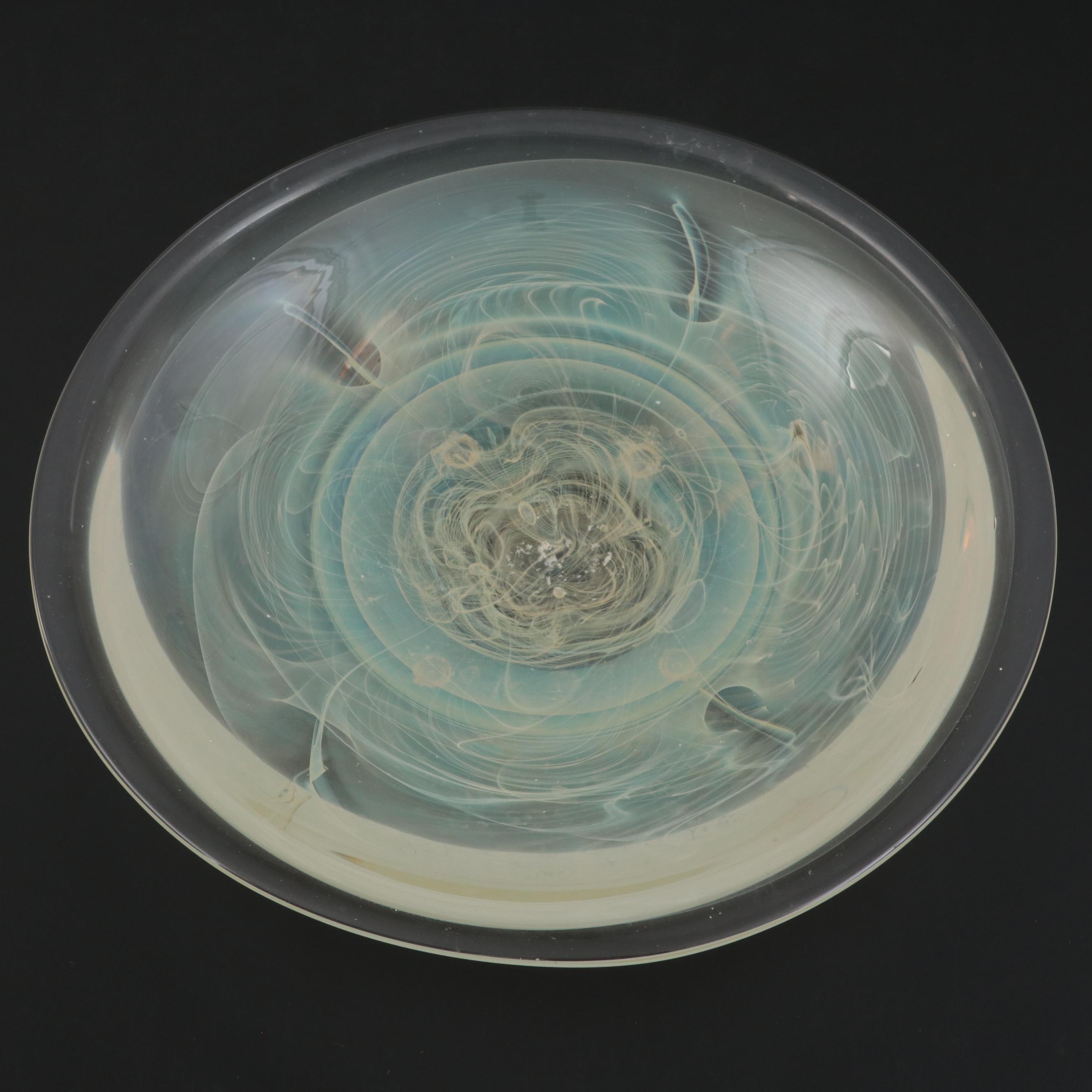 Signed Blown Art Glass Bowl