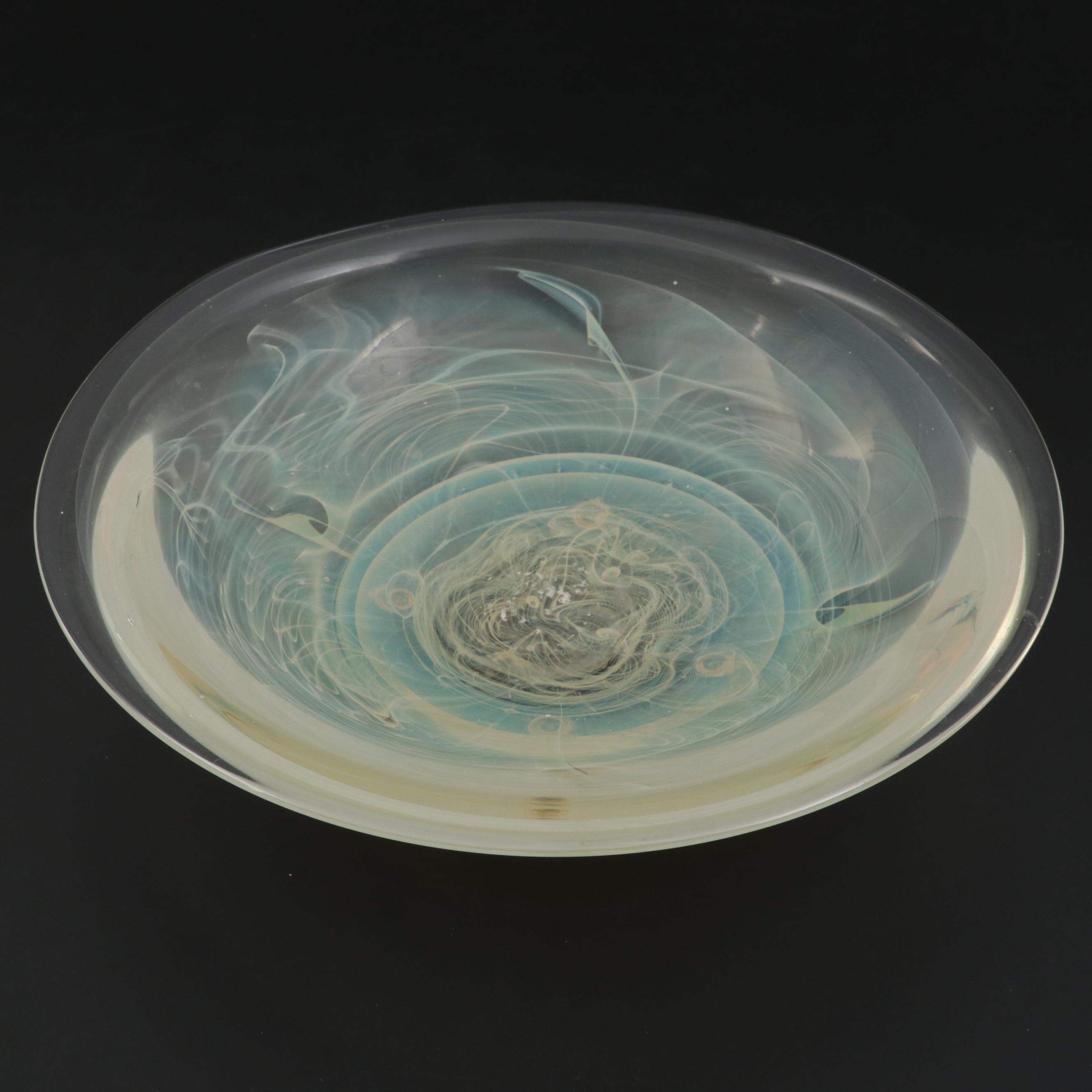 Signed Blown Art Glass Bowl