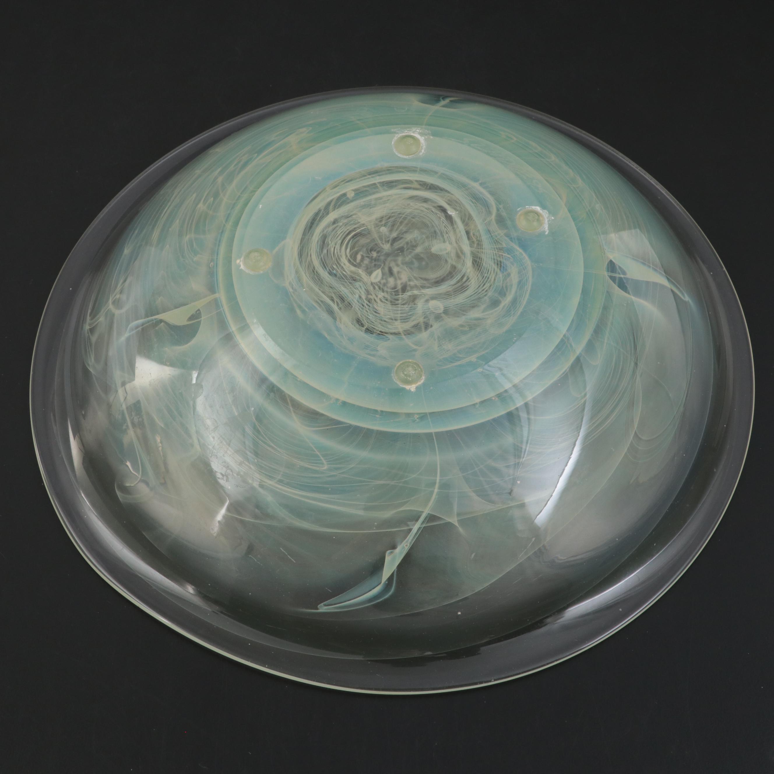 Signed Blown Art Glass Bowl