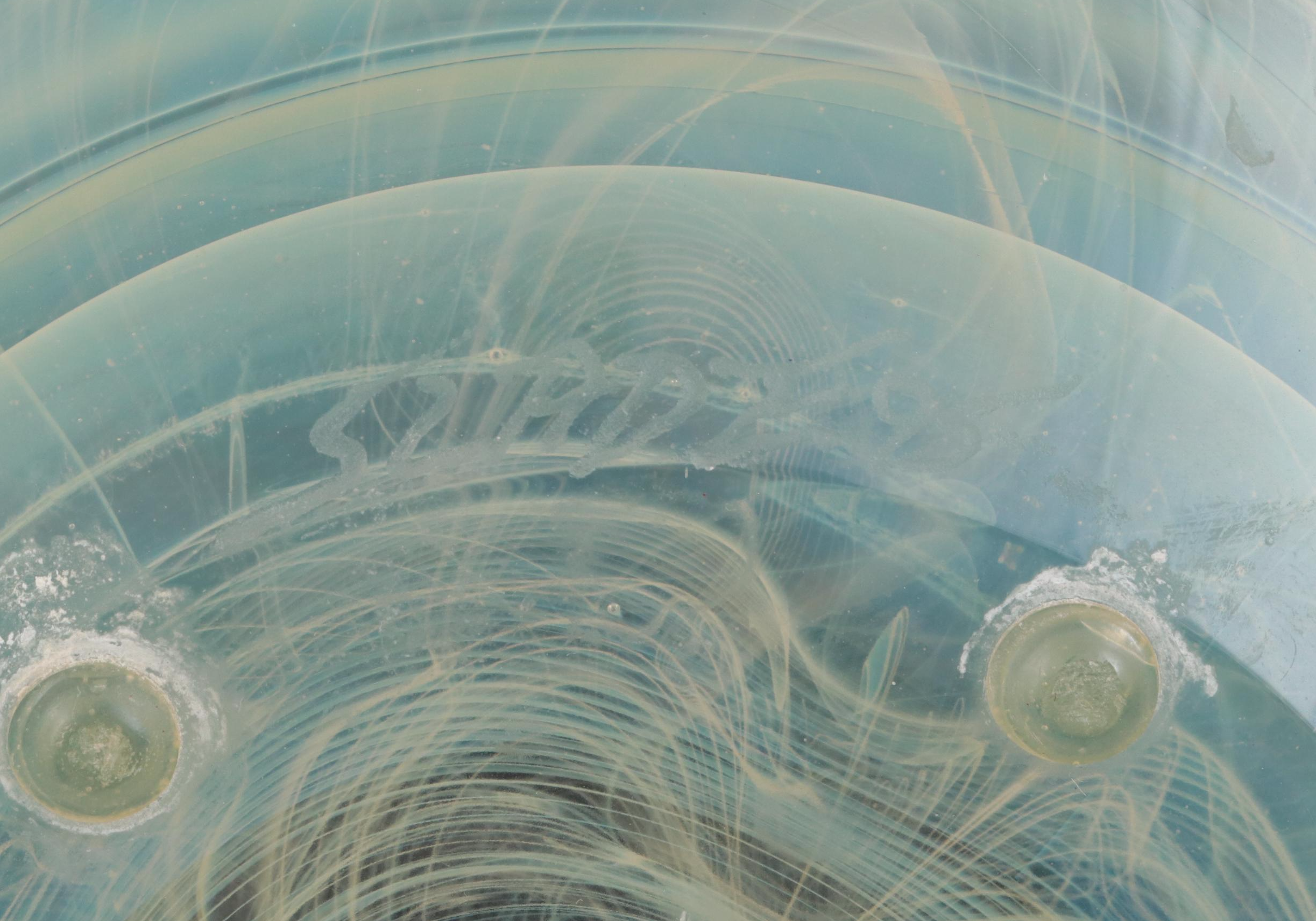 Signed Blown Art Glass Bowl