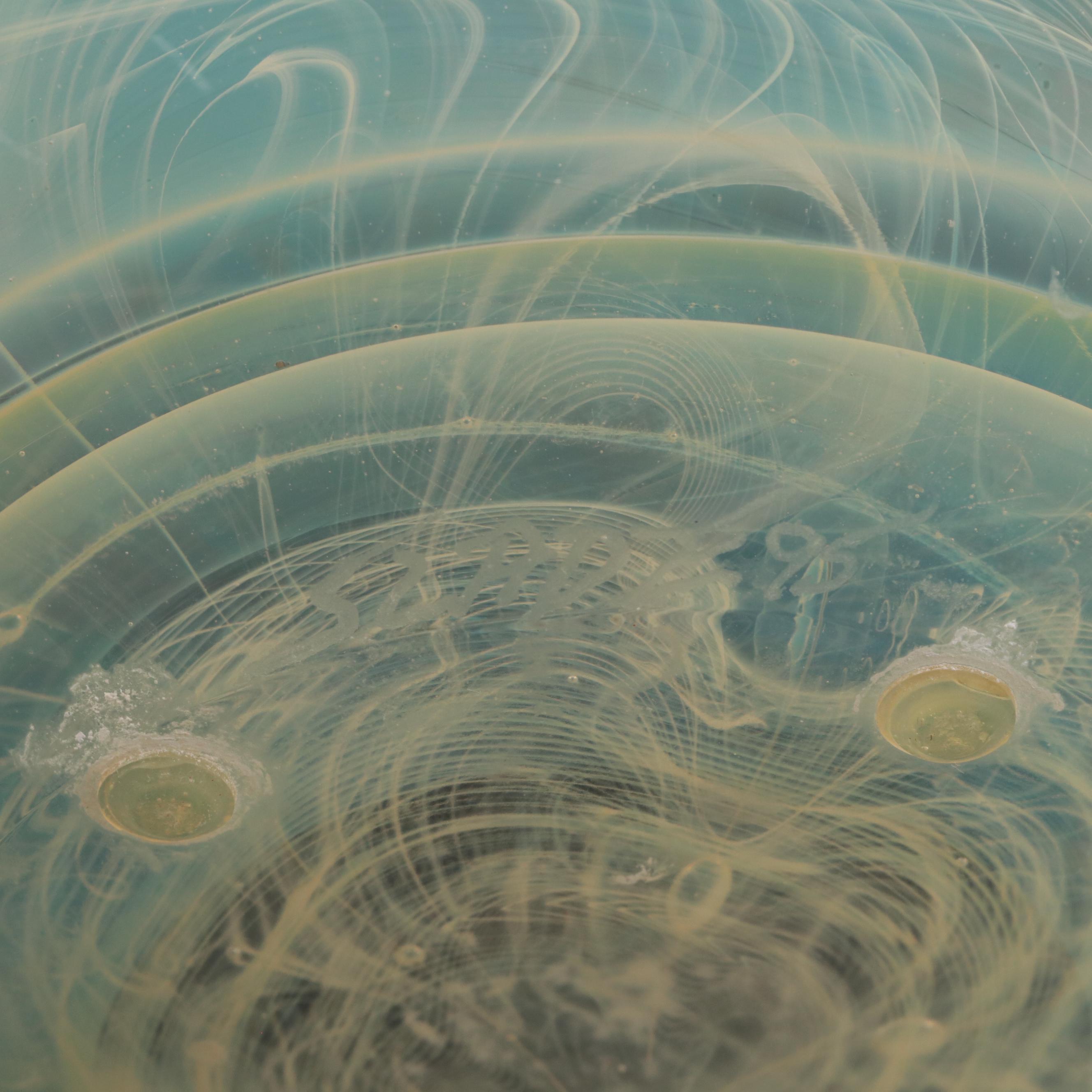 Signed Blown Art Glass Bowl