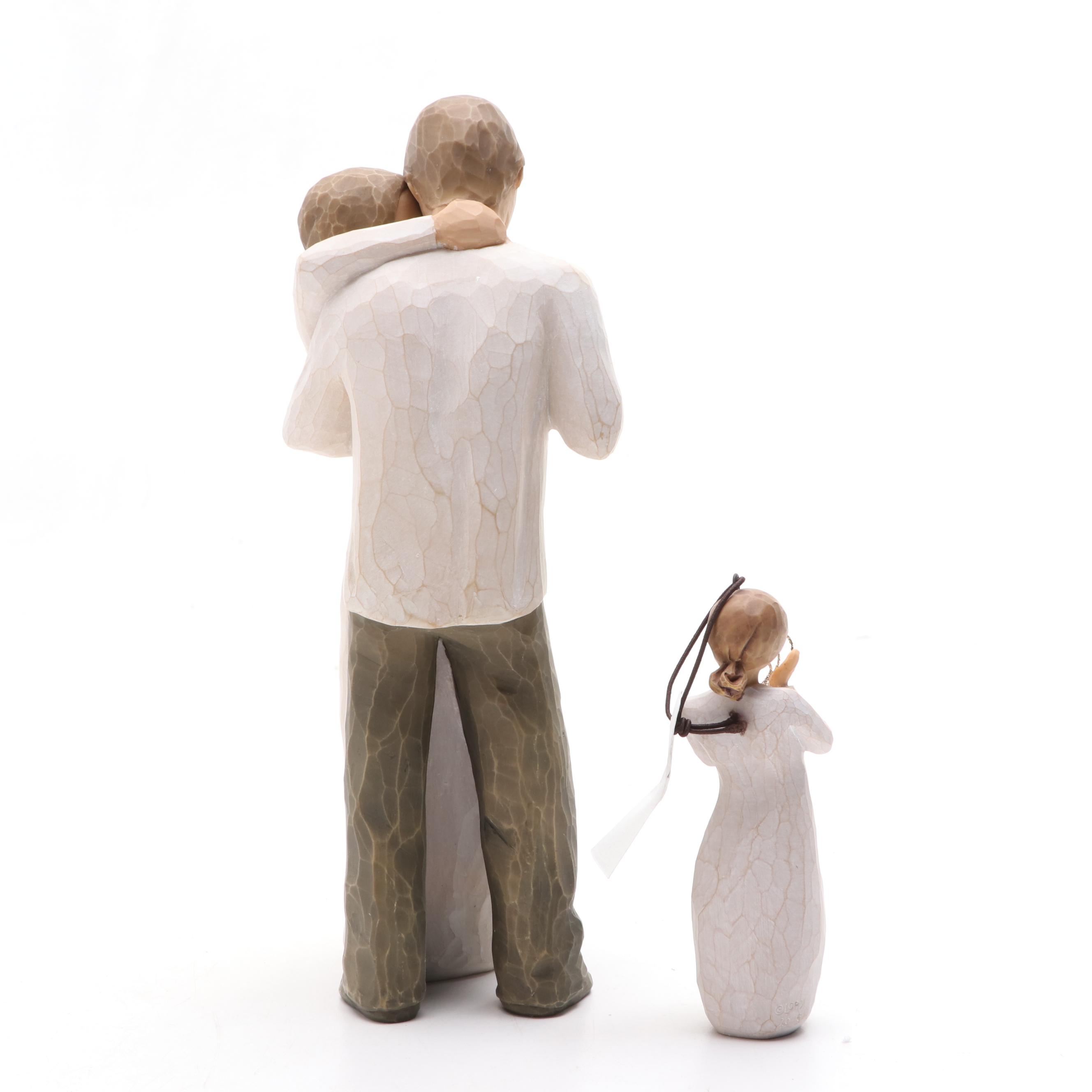 Demdaco Willow Tree "Promise" Composite Figurine and "Lots of Love" Ornament